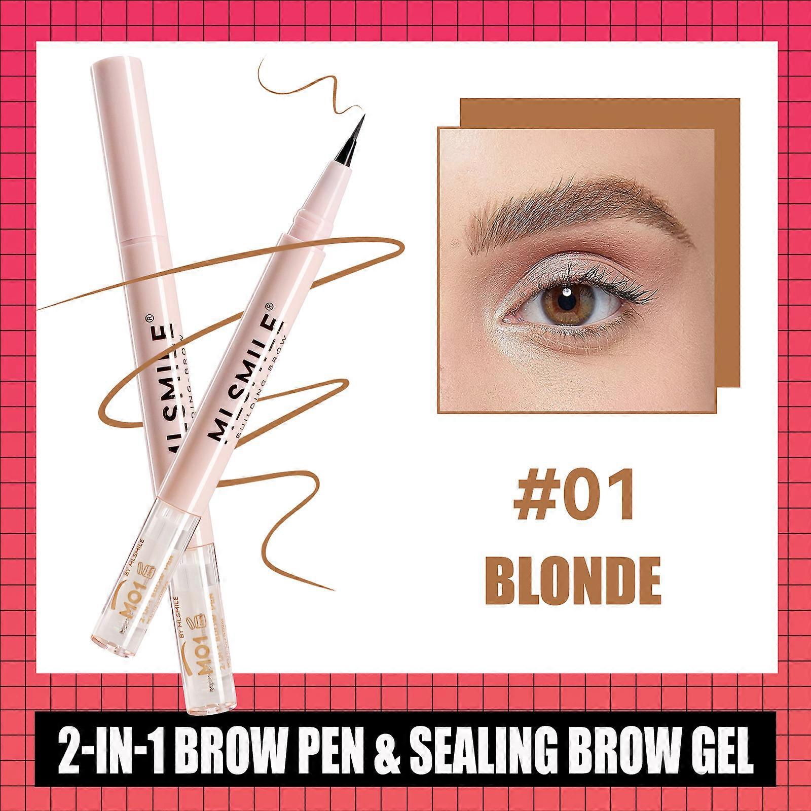 2-In-1 Brow Pen & Sealing Brow Gel, Ultra-Fine Eyebrow Dual-Ended Precision Brow Pencils, Shaping Eyebrows