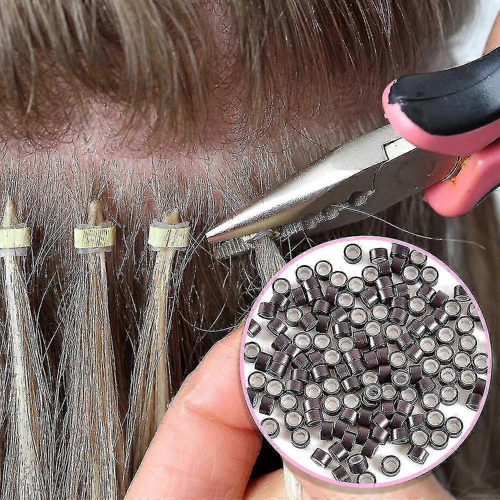 500pcs Micro Ring Loop Needle Pinze Tool Hair Extensions Accessori