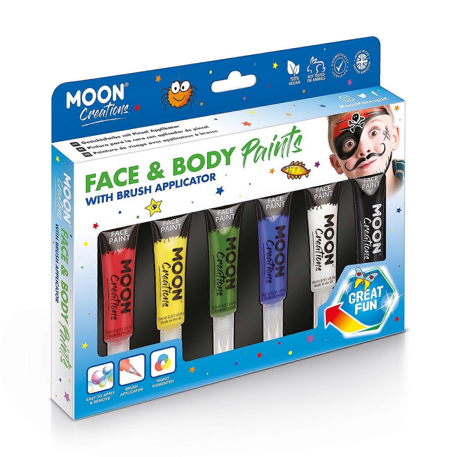 Moon Creations - Face Paint with Brush Applicator - Primary - Boxset