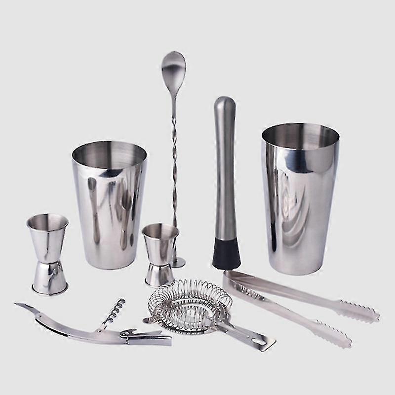 9pcs Stainless Steel Boston Shaker Professional Bartender Kit
