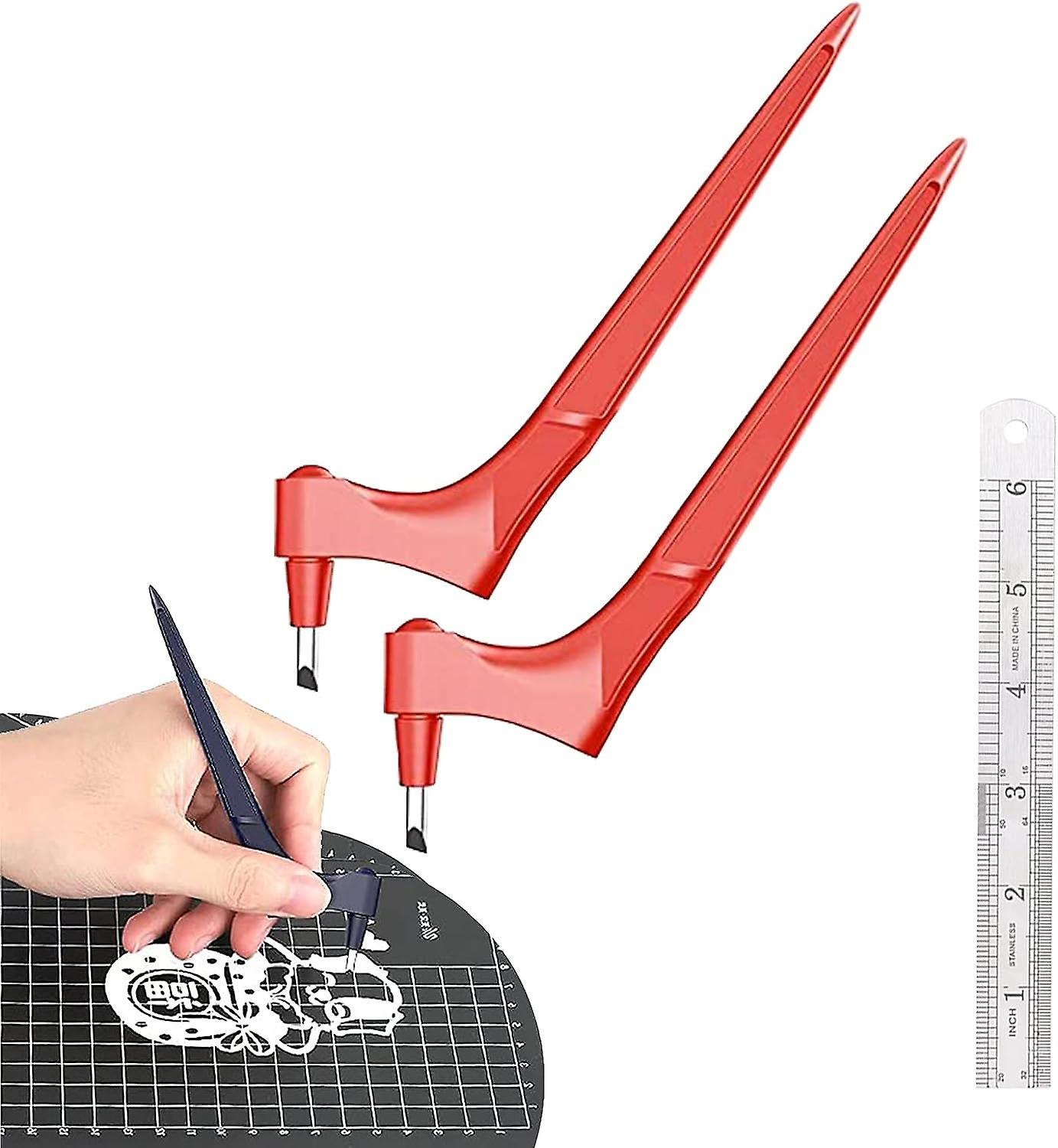 Craft Cutting Tools for Paper Stainless Steel with 360-degree Rotating Blade Hobby Knife Scrapbook2 ____ Utility Knife 1 ____ Steel Ruler