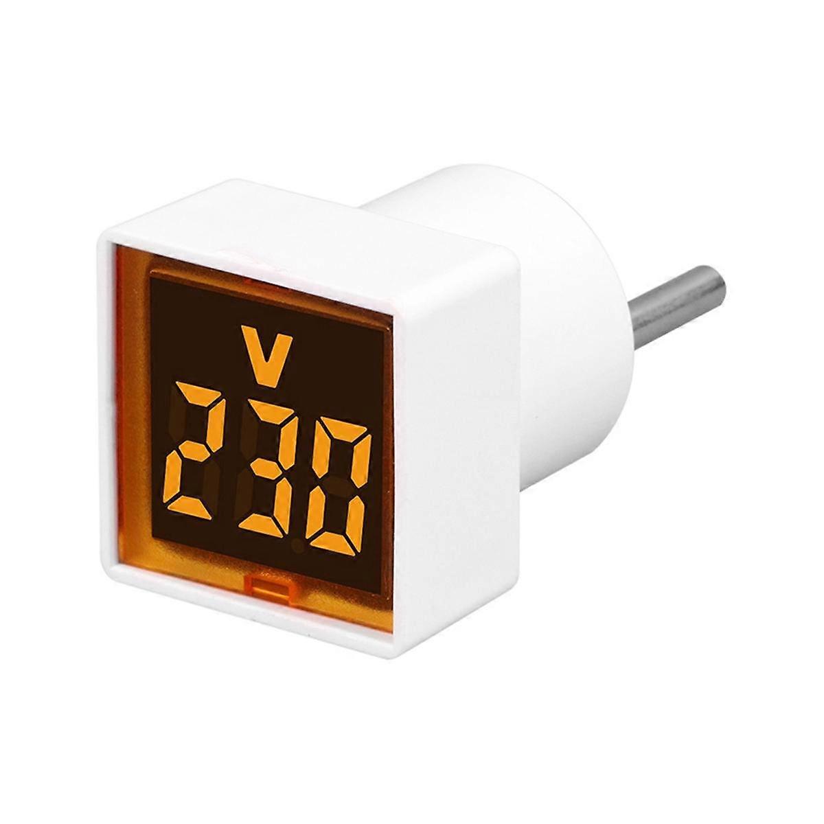 Digital Voltmeter Square AC220V Square Voltage Tester with LED Display and Indicator Light EU Plug