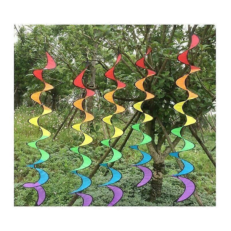 Moulin à Vent Arc-en-Ciel Spirale 145 Cm - Déco Jardin, Balcon, Tente - Tissu Imperméable, Tourne Avec Le Vent