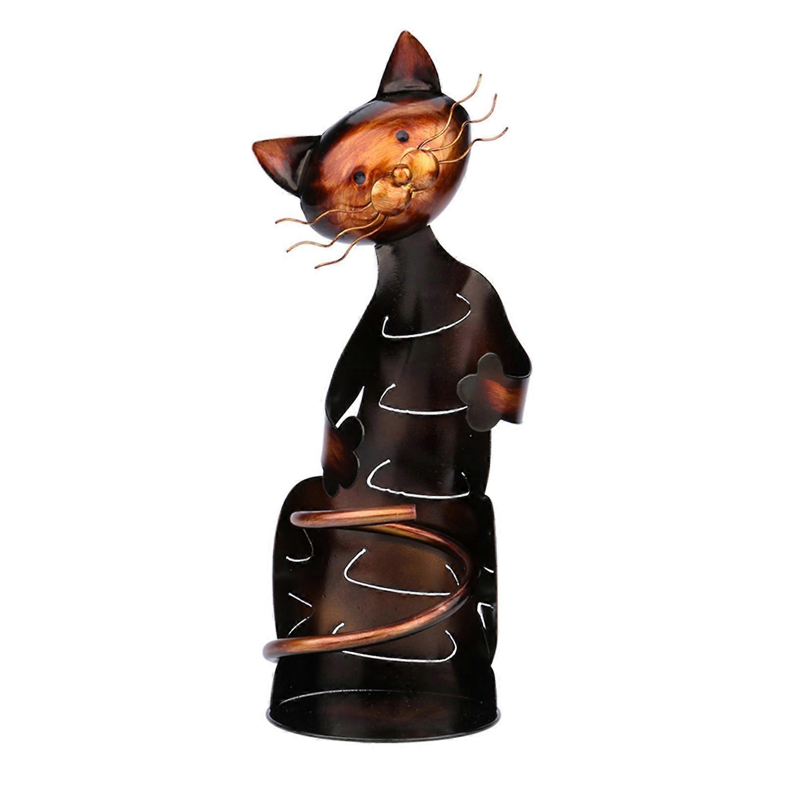 Wine Rack Adorable Cat Shaped Wine Bottle Holder Sturdy Iron Construction Wine Display Stand for Home