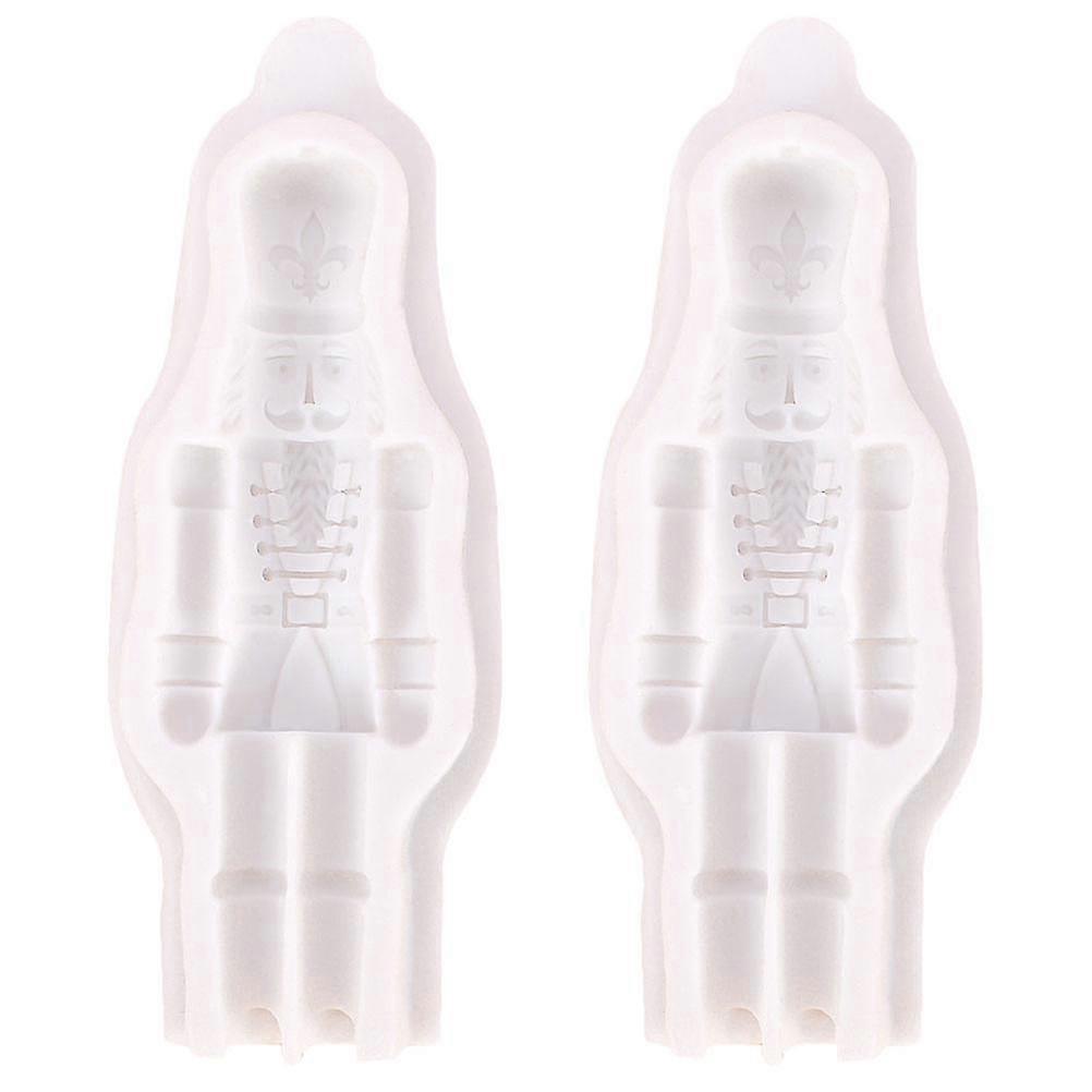 2pcs Silicone Nutcracker Soldier Molds DIY Fondant Nutcracker Mold Baking Mold