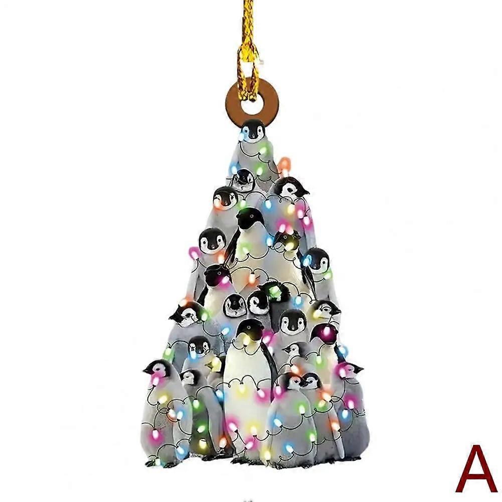 Christmas Tree Baubles Hanging Ornament Home Party Decor Acrylic Stacked Pendant