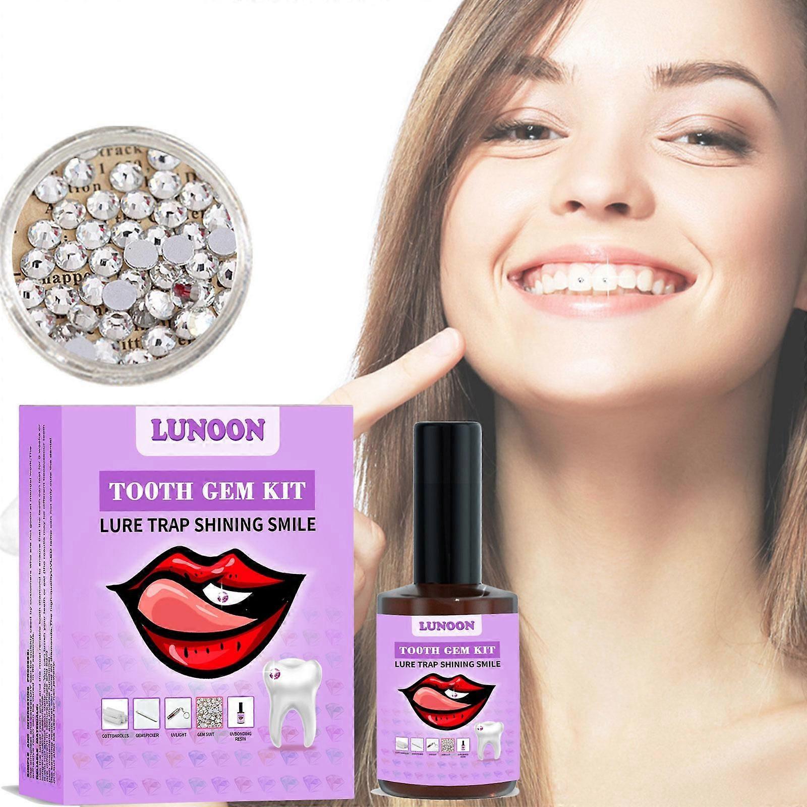 1 Set DIY Diamond Crystals Teeth Decoration Ornament Tooth Gem Jewelry Kit Application With UV Adhesive Curing Light Glue