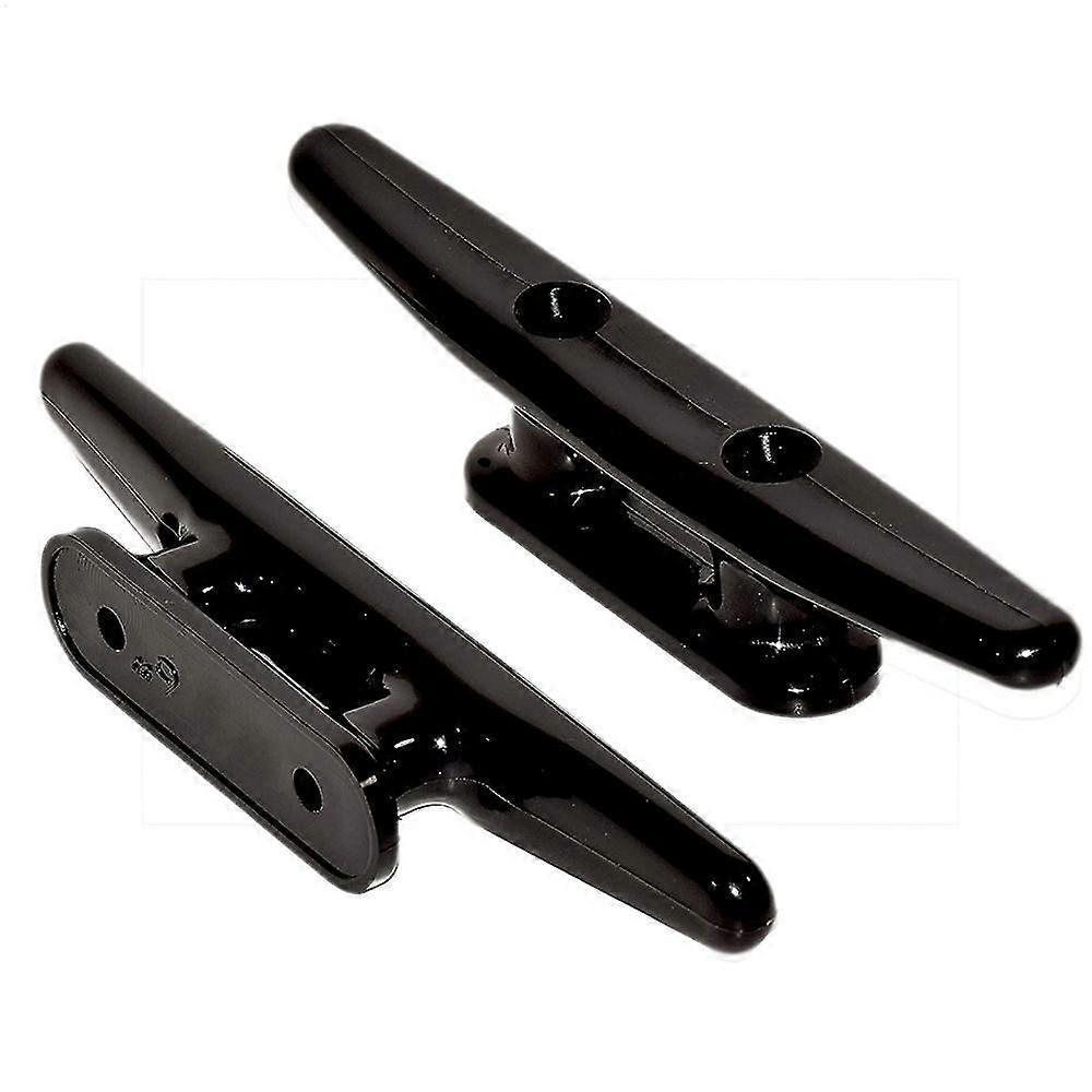 2 Pack Black Nylon Boat Cleat 6 Inch - Rope Cleat, , Boat Dock Cleats - Perfect for Marine, Deck, N