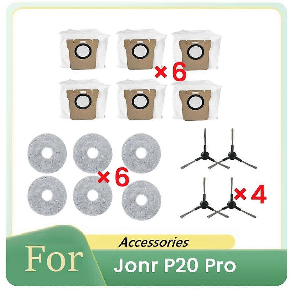 16 Pcs for P20 Pro Sweeper Accessories Main Side Brush Filter Rag Dust Bag