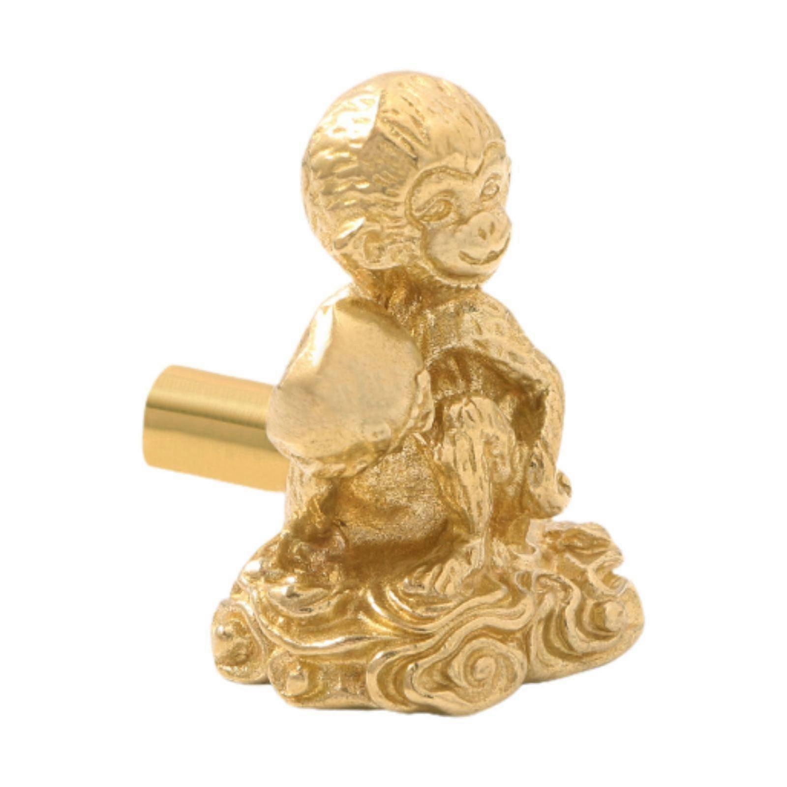 Brass Monkey Handle Creative Gift Wardrobe Door Pull for Home Closet Kitchen Gold