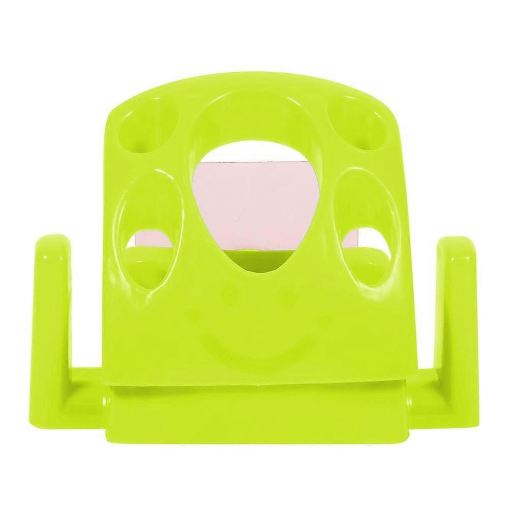 Multifunctional Candy Color Plastic Toothbrush Holder Bracket Container for Bathroom Use Green