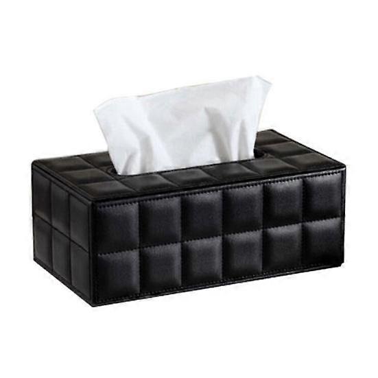 Faux Leather Rectangle Paper Holder Tissue Dispenser Storage Box Car Home Decor