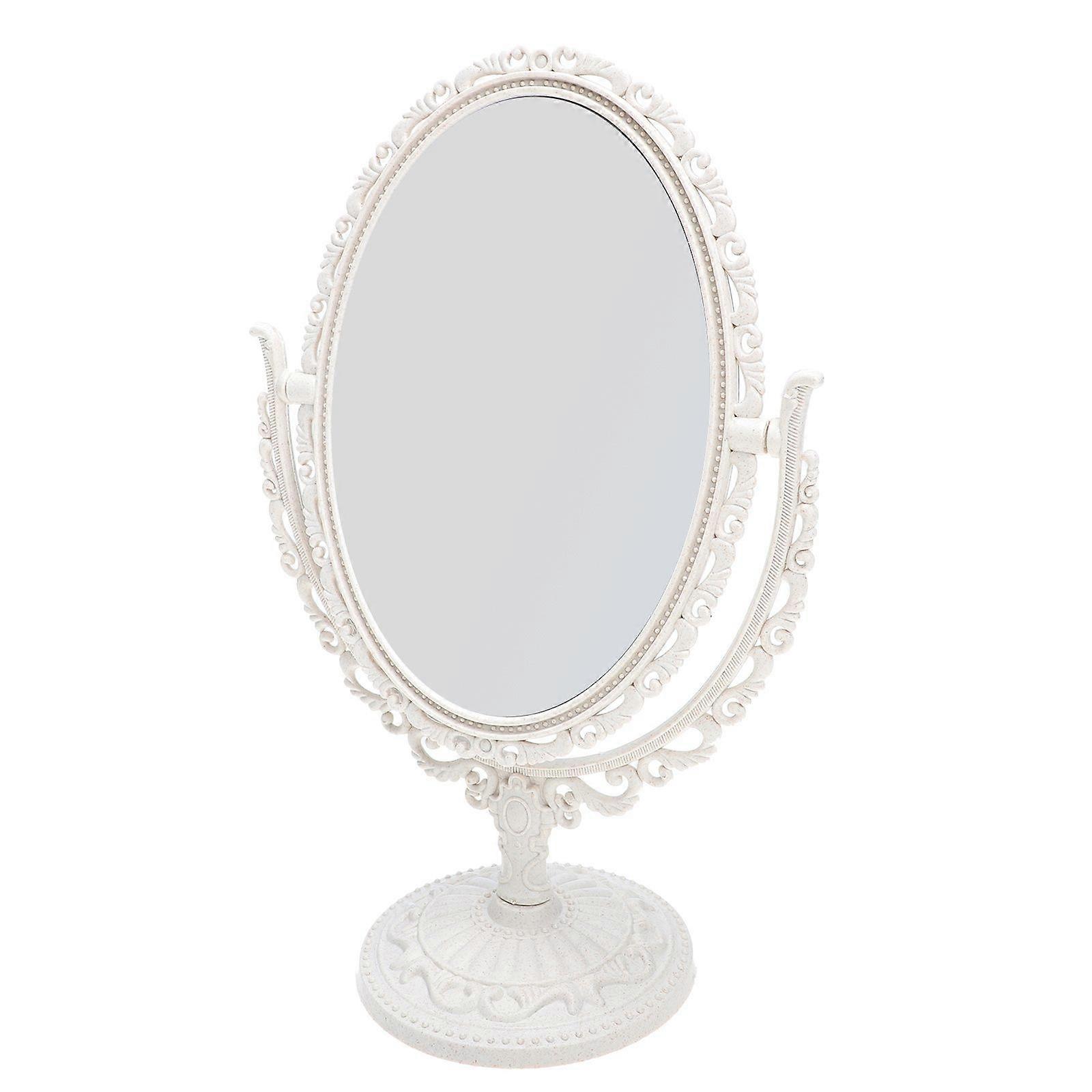 Vintage Double-side Makeup Mirror Creative Oval Mirror Desktop Mirror Decor