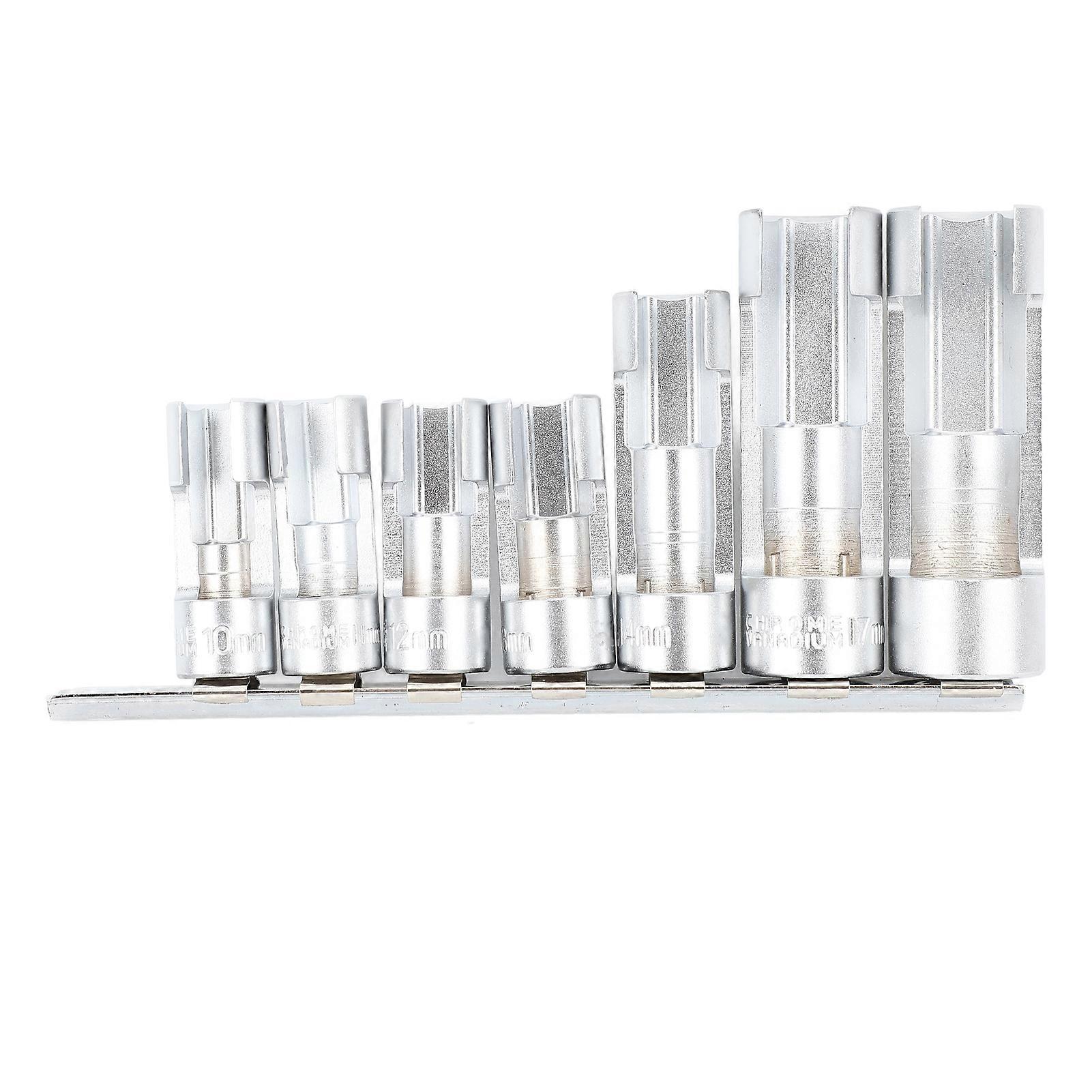 7 Pcs Oxygen Sensor Removal Socket Tool Set Chromium Alloy O2 Sensor Wrench for Vehicle Injector Repair and Maintenance