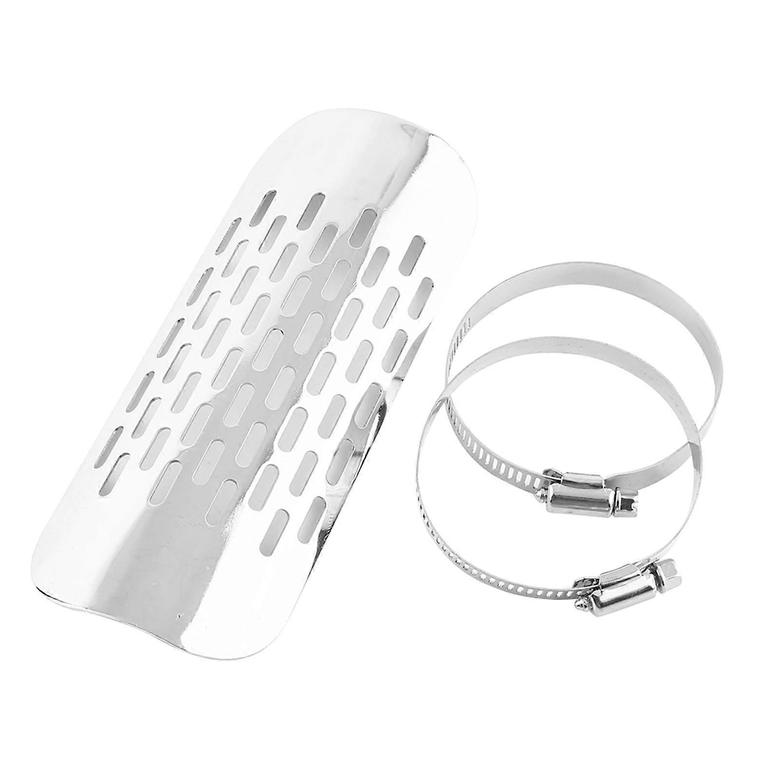 Motorcycle heat shield for exhaust pipe universal silver cover