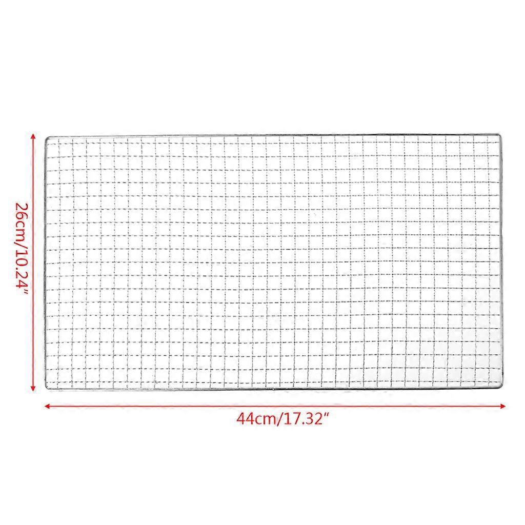 الفولاذ المقاوم للصدأ شواء شواء شواء شبكة سلك صافي الطبخ في الهواء الطلق 3 حجم فضي 26 * 44 سم