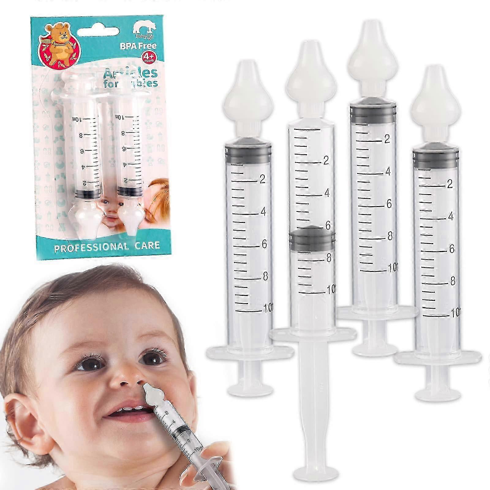 4pcs Nasal Syringe For Baby, Silicone Baby Nasal Aspirator Qucik Syringe Nose Cleaner Rinsing Tool For Baby