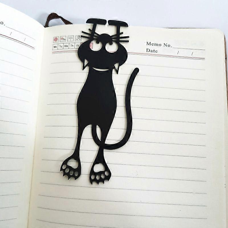 5 black kitty cut-out bookmarks kitty bookmarks