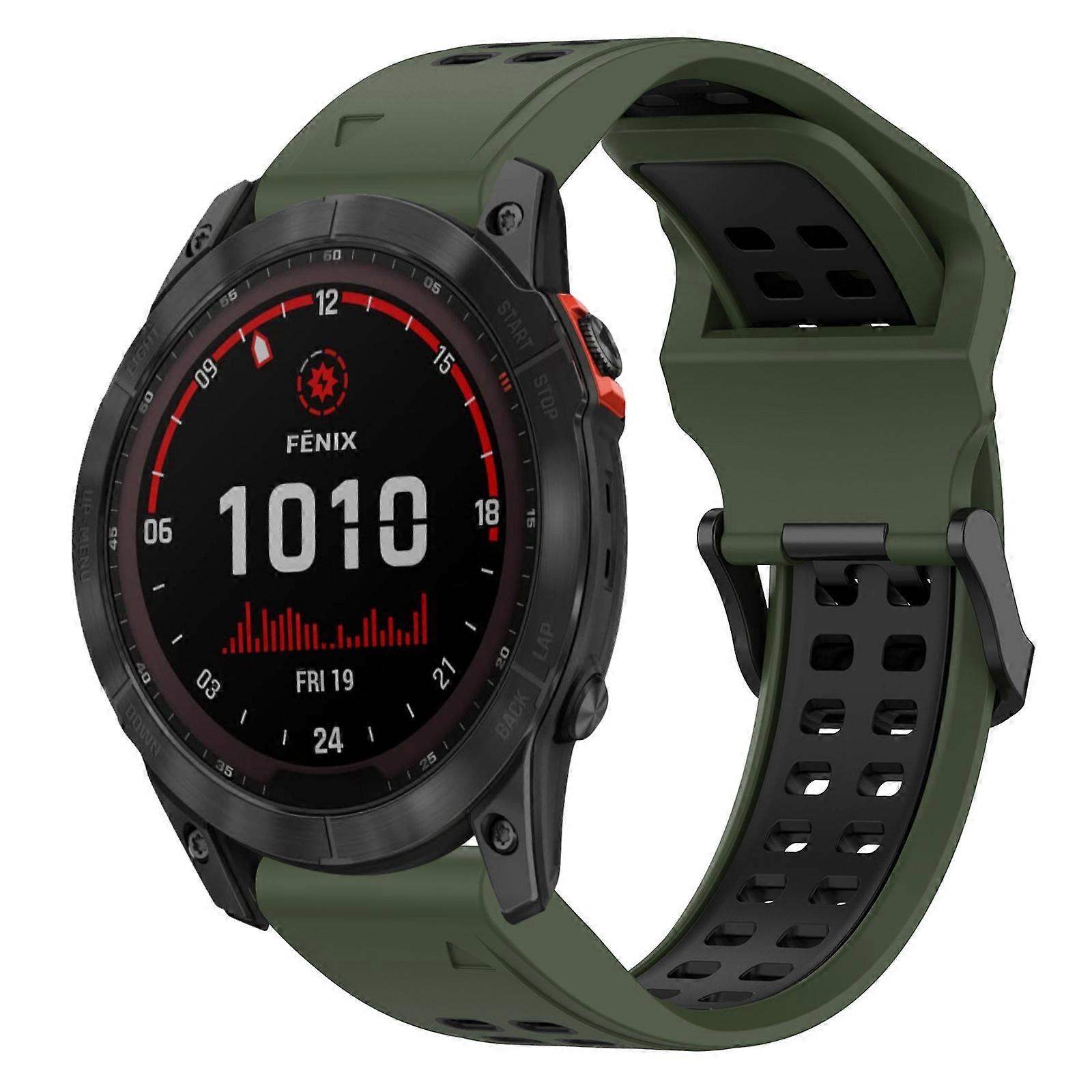 Two Color Reverse Buckle 26mm Silicone Watch Band