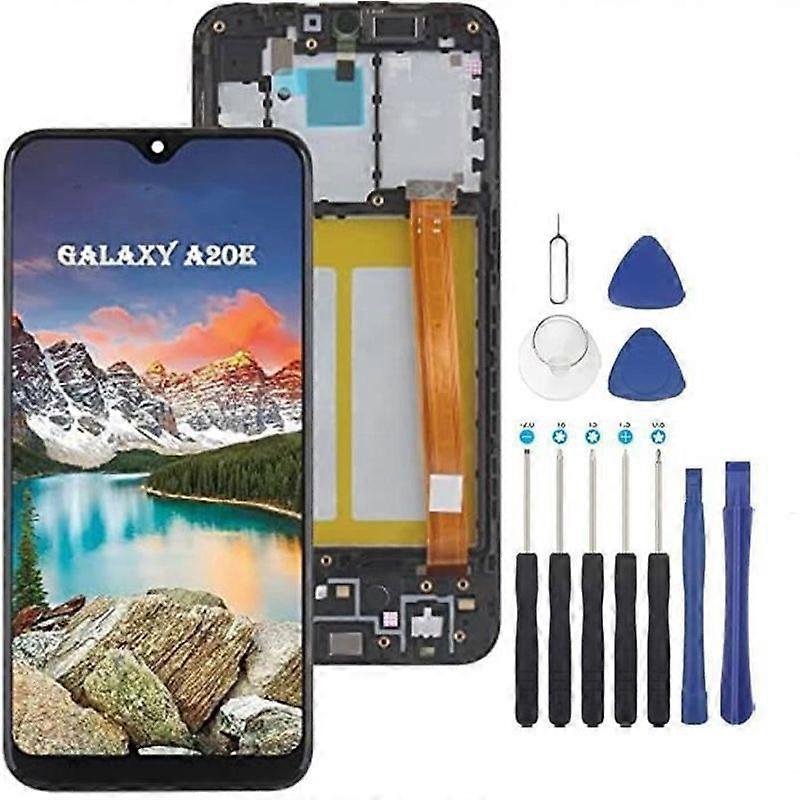 Samsung Galaxy A20e SM-A202F LCD SCREEN TOUCH GLASS with BLACK Frame + Tool Kit