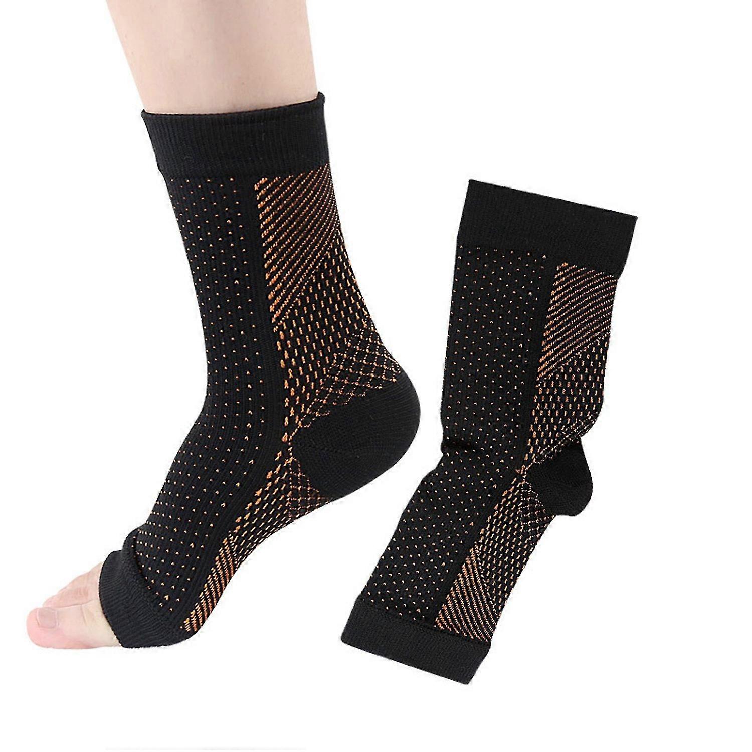1 Pair Copper Infused Compression Socks Ankle Support Pain Relief Socks