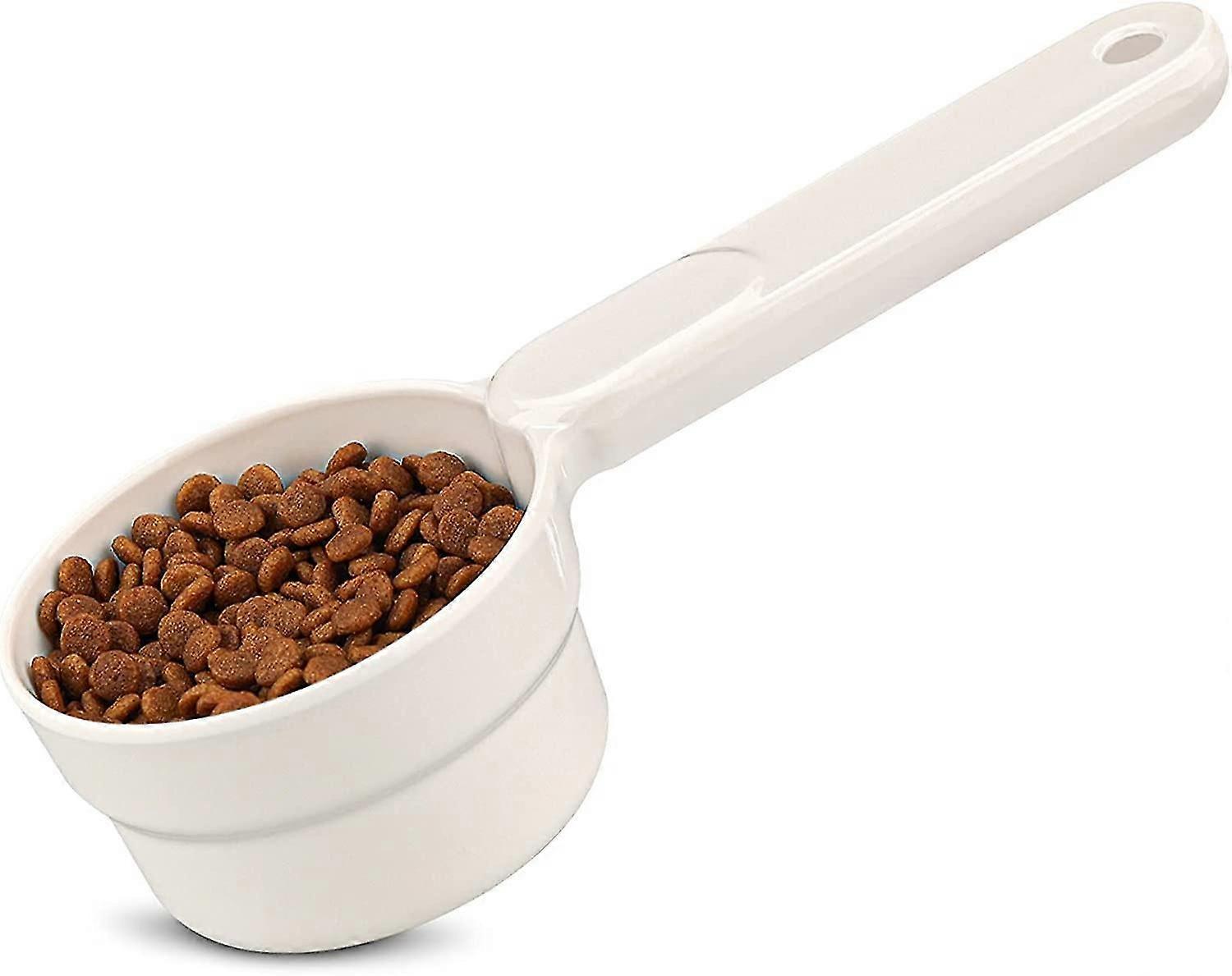 Hundefoder scoop, plast dyrefoder målekopper, behagelig lang håndtag scoop til hund, kat, ilder og kanin mad