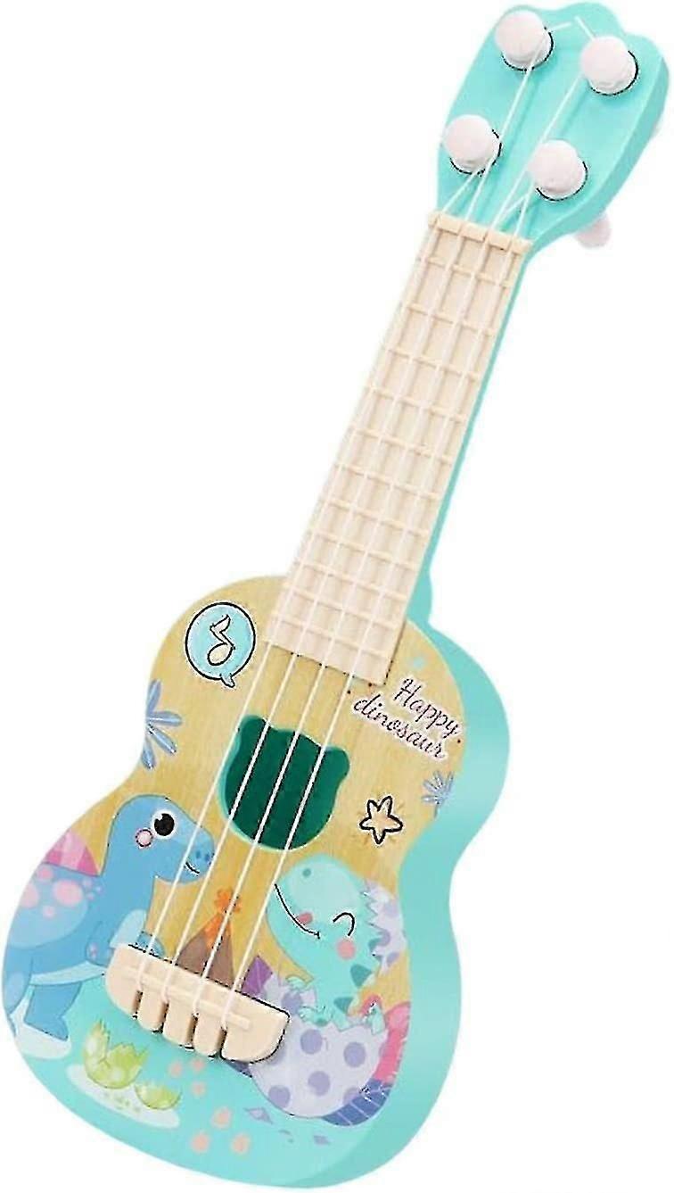 Mini Ukulele Guitar Toy Skill Improving 4 Strings Early Developmental Small Guitar, Dinosaur