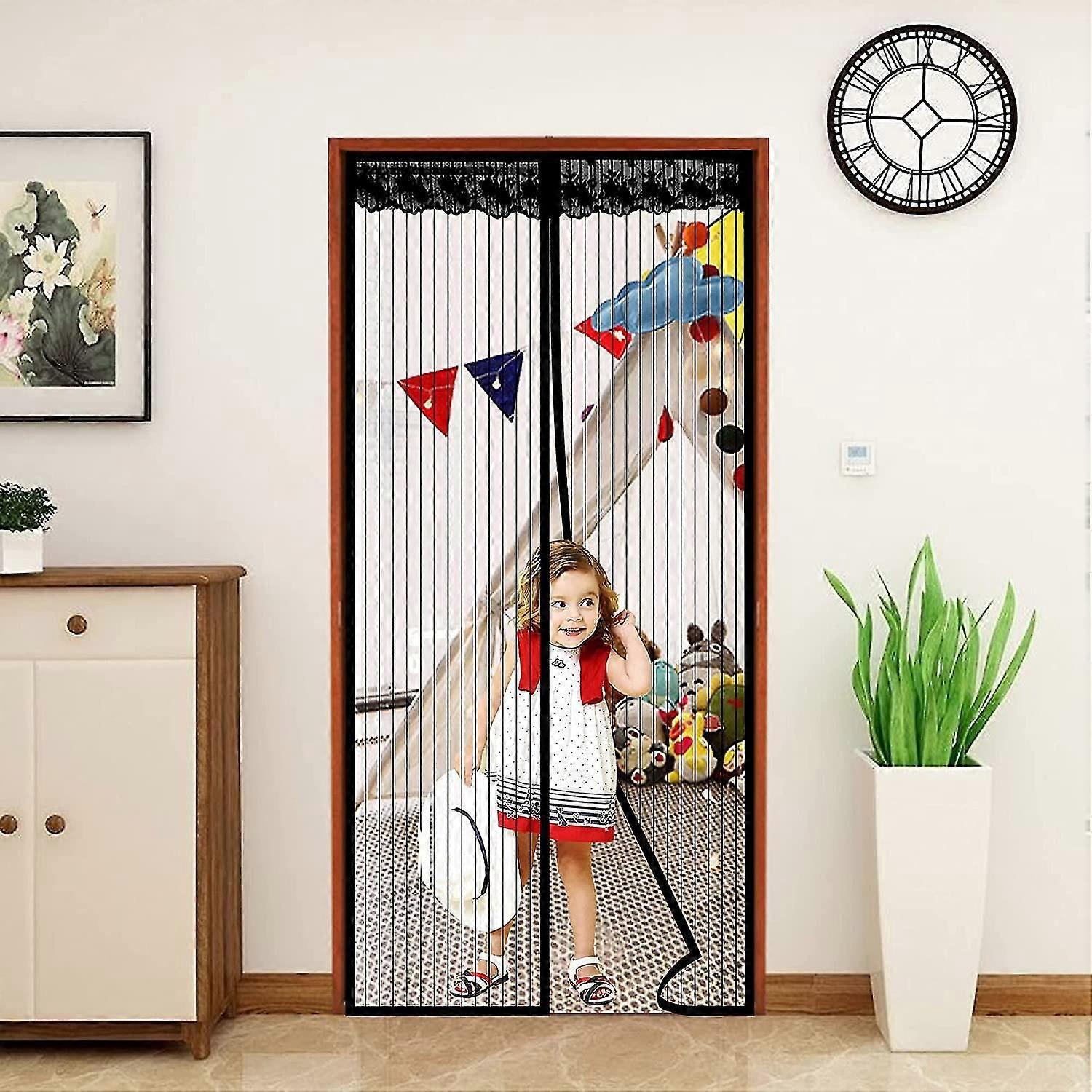 Magnetic Mosquito Net For Door - 100 X 210 Cm - Mosquito Repellent - 18 Pairs Of Self-closing Magnet