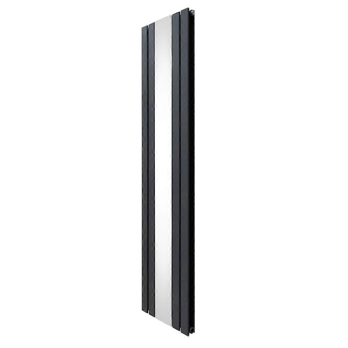 Flat Panel Radiator With Mirror 1800mm x 425mm Modern Designer Double Column Vertical Heater Matt