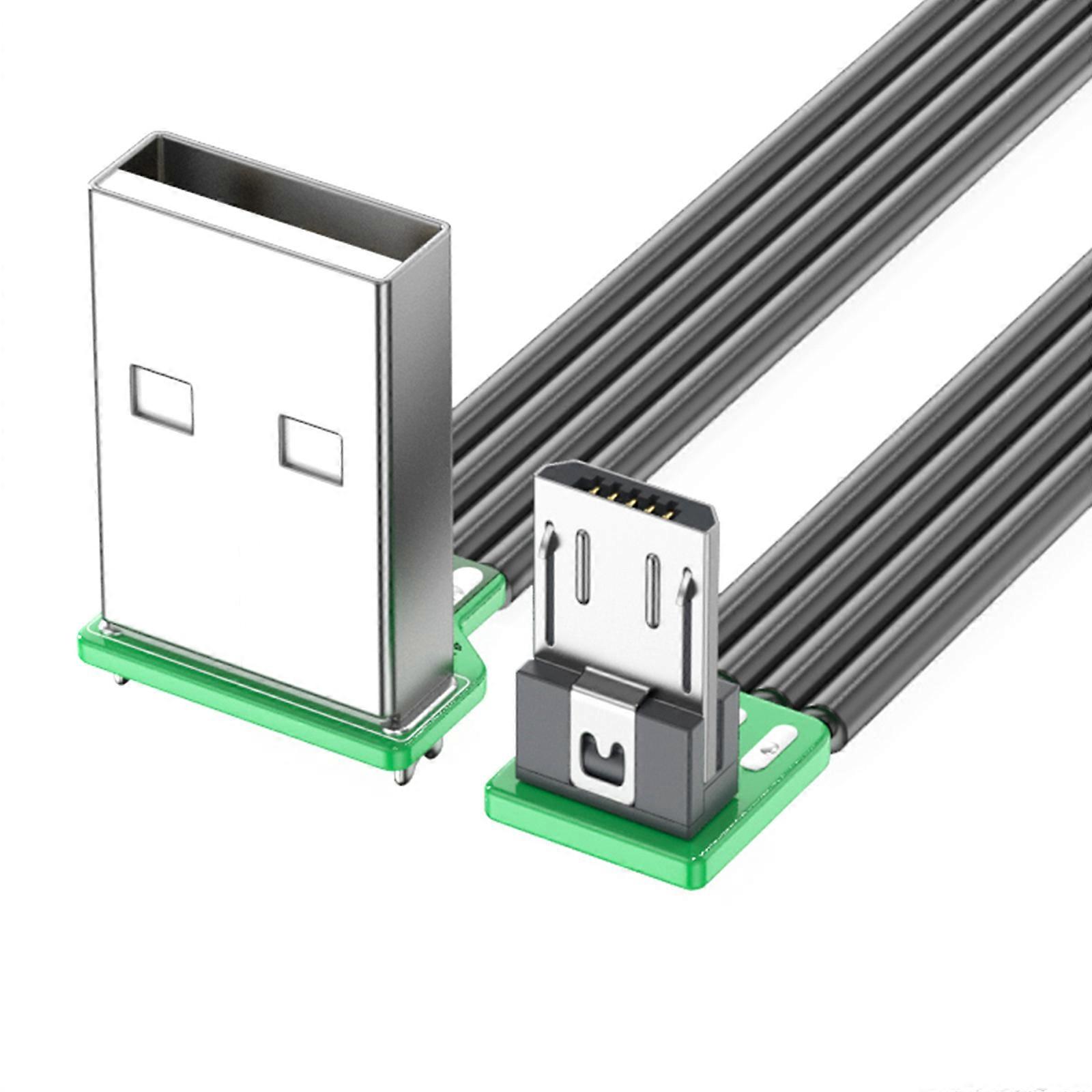 90 Degree Right Angle USB to USB 5Pin Down Bend Data Cable Charging ...