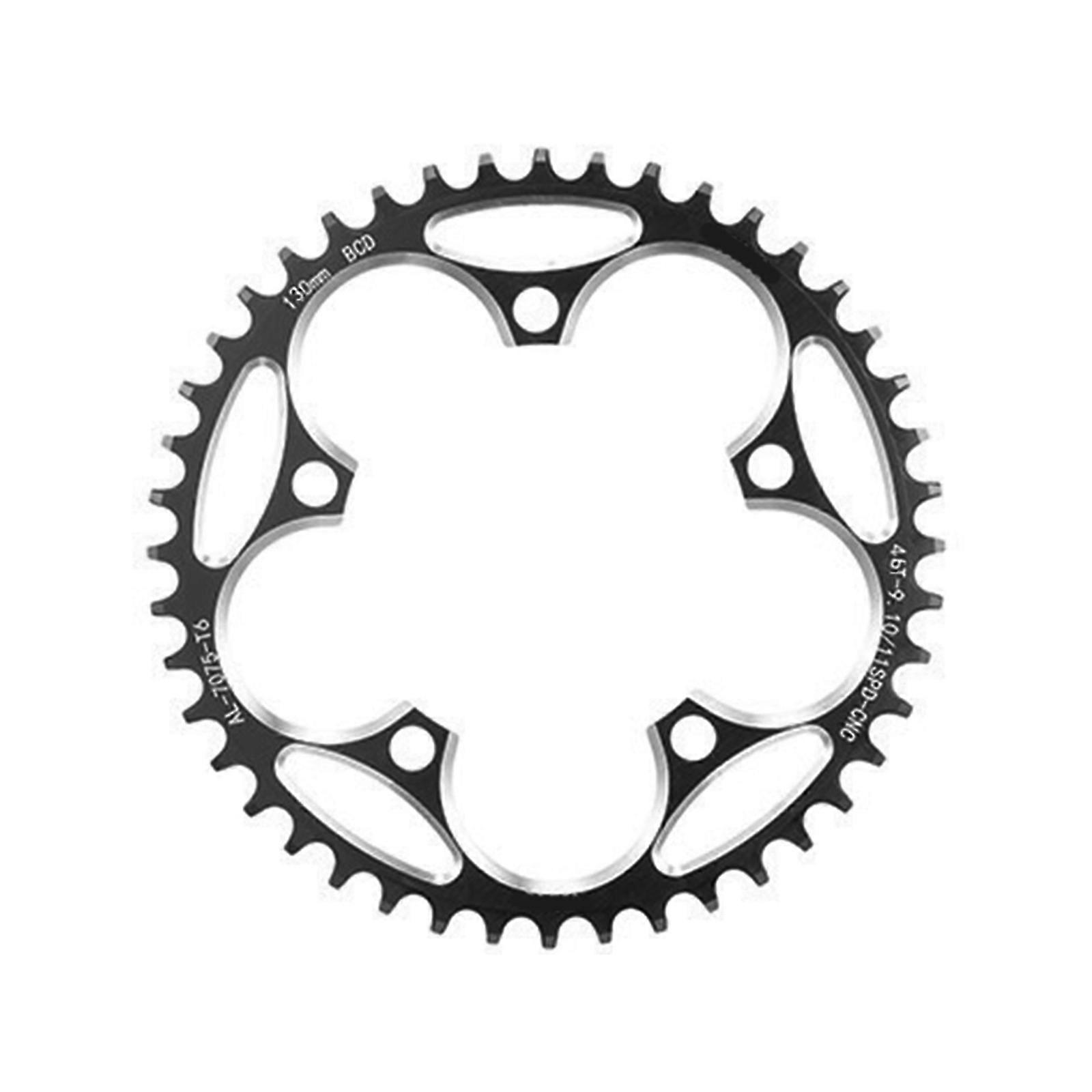 Aluminum Alloy Mountain Bicycles Chainring Wide Narrow Teeth Chainring Mountain Bike Chain Wheel 110/130BCD Chainring  130BCD Black