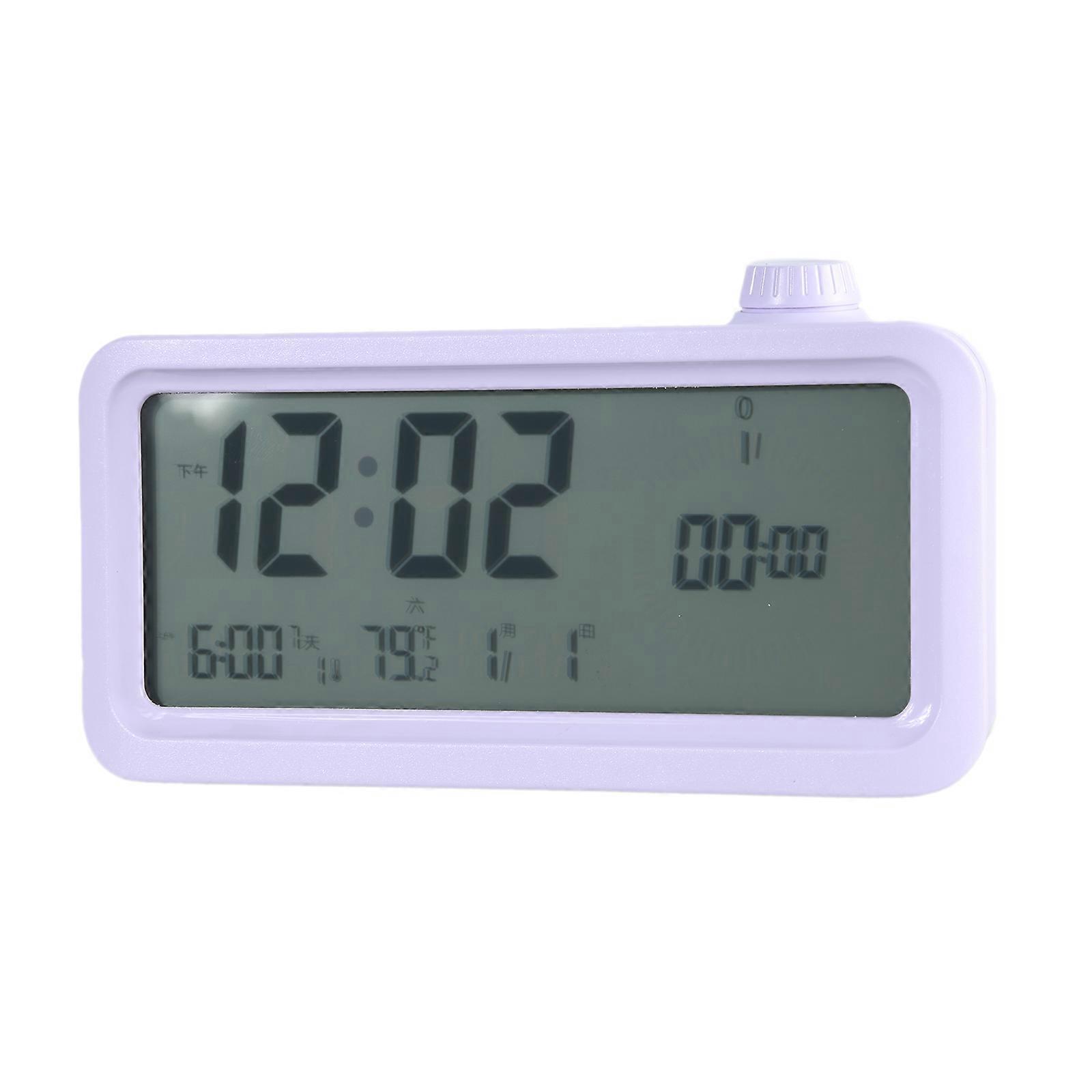 Visual Timer With Digital Alarm Clock, 60Minute Countdown, Adjustable Brightness, Temperature Display For Study Kitchen  Purple