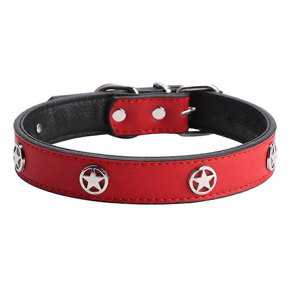 Soft PU Pet Dog Cat Collar Strap with Adjustable Buckle for Training, Durable, Lightweight, Available in Multiple Colors
