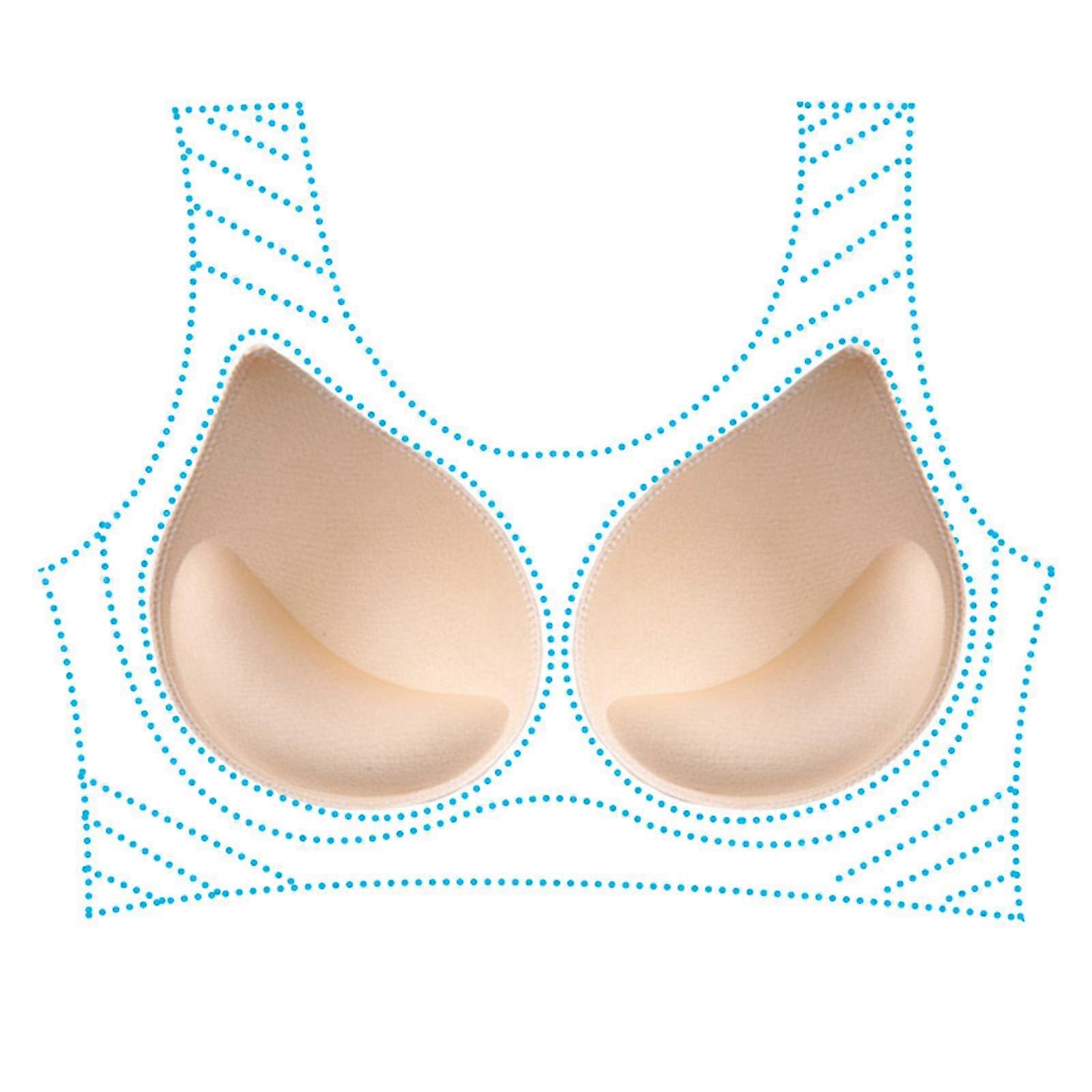 2x Push Up Bra Pads with Sponge Inserts, Removable Breast Enhancers for Bikini Swimwear