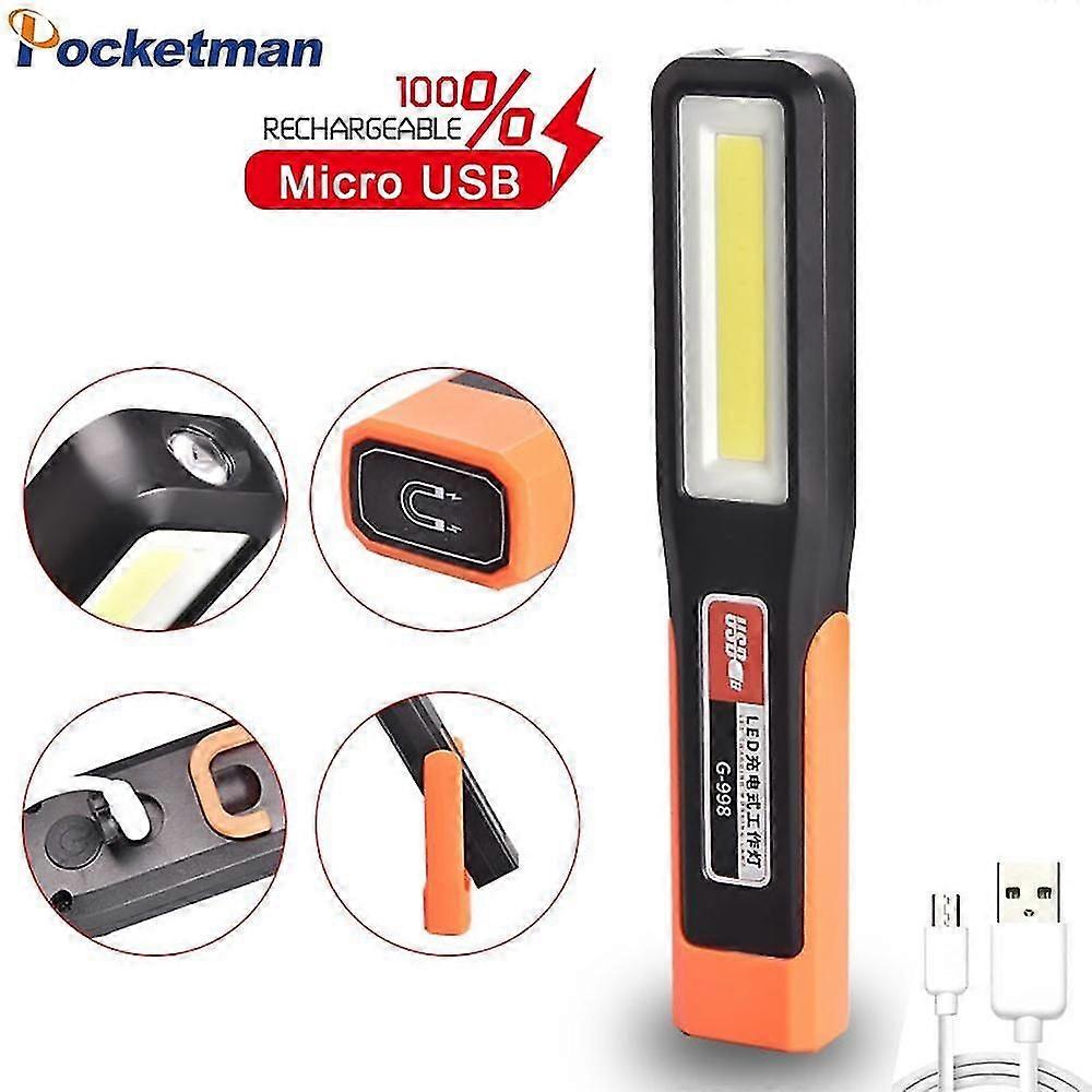 Multifunctional COB work light USB rechargeable magnetic suction flashlight emergency warning light