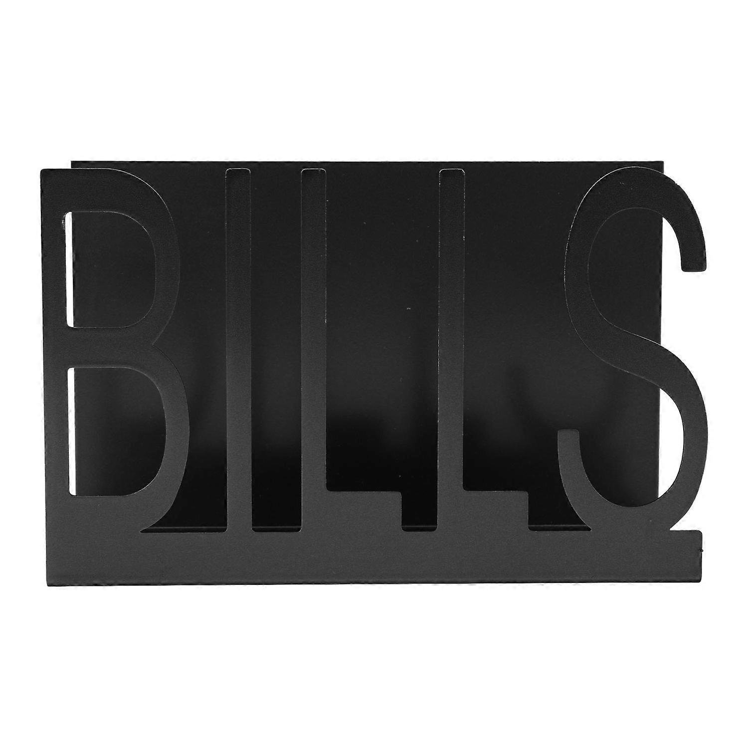Desktop Metal Mail Holder Cutout Design Desk Letter Envelope Document Organizer with Anti Slip Rubbe