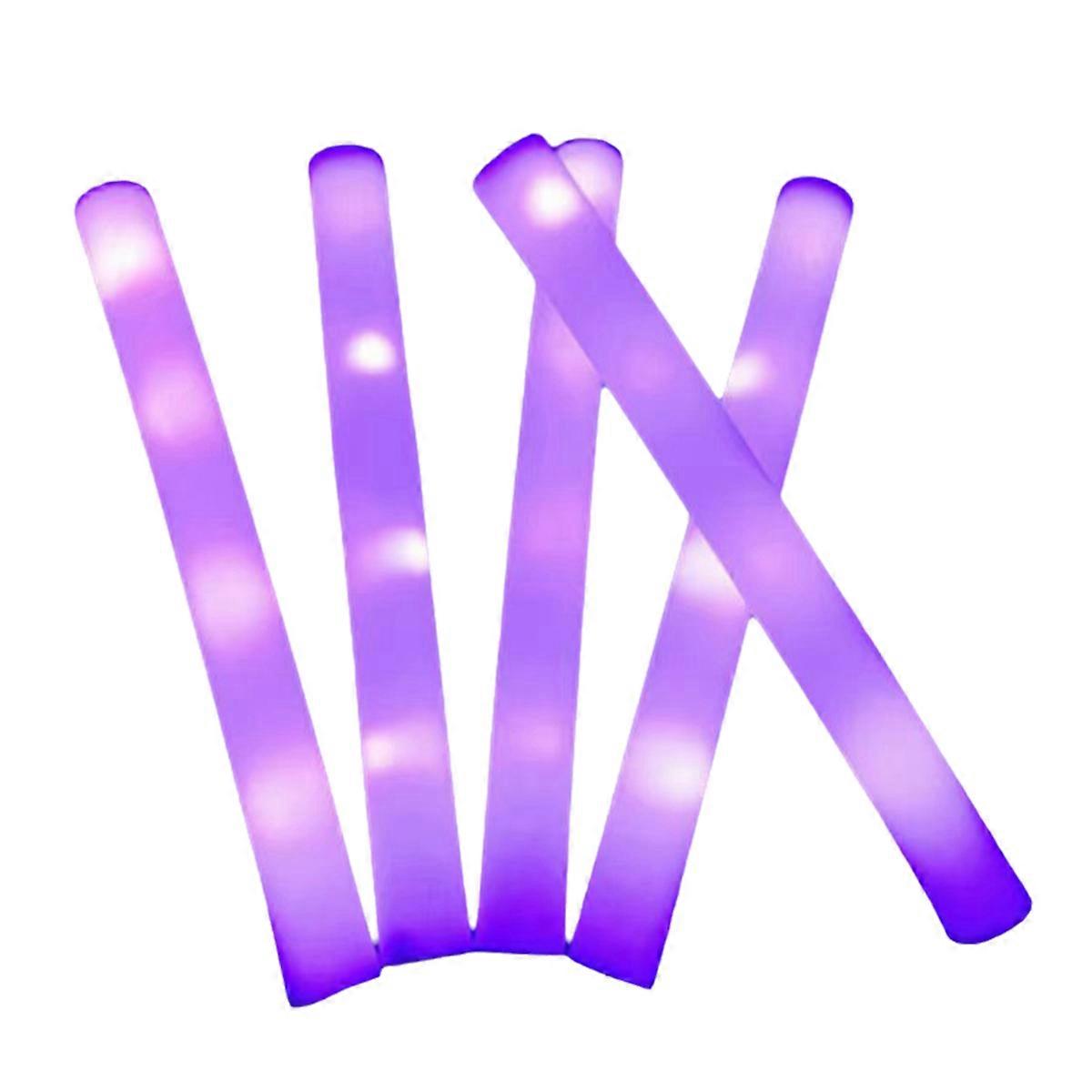 Purple LED Foam Sticks - Glitter Light Sticks Party Supplies