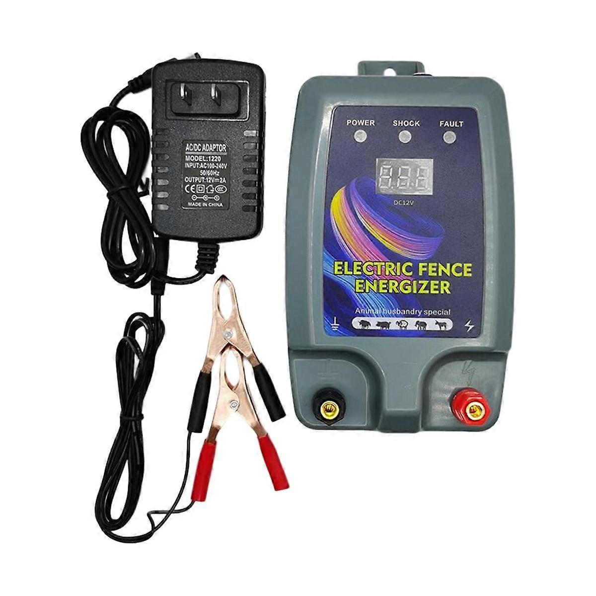 Three-Way Power Supply Electric Fence Energizer for Poultry Farming, with LCD Power Display, Waterproof Design, and Low Power Consumption