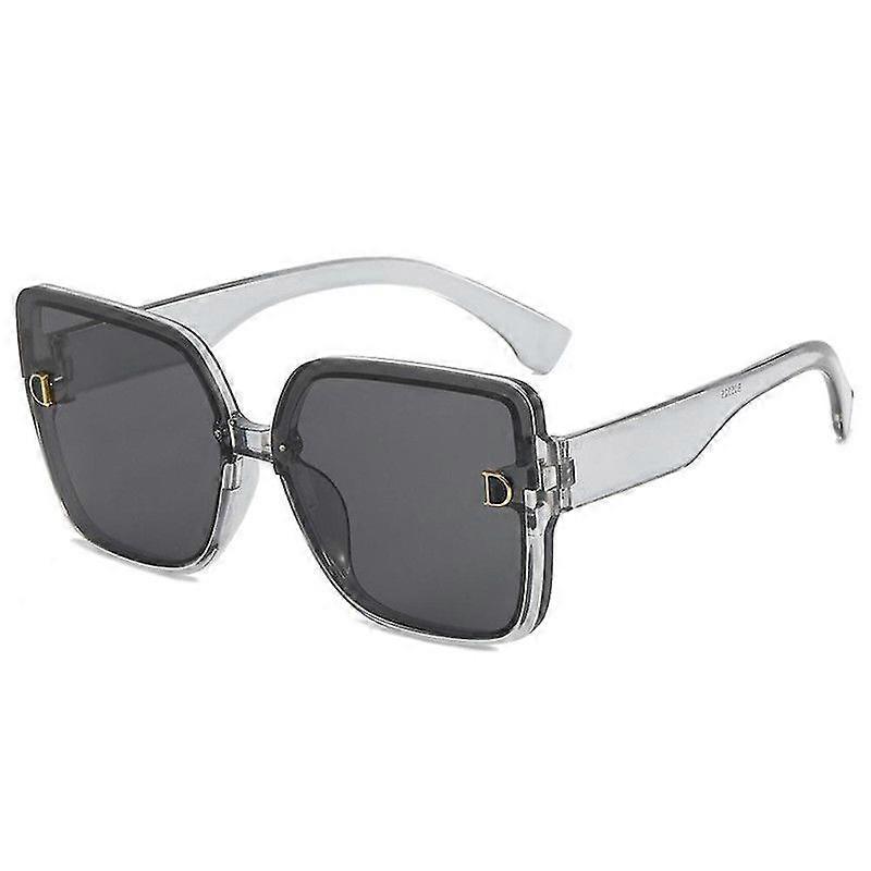 Oversized Sonnenbrille Damen Square Flat Top Groß Schwarz Luxus Damen Groß UV400