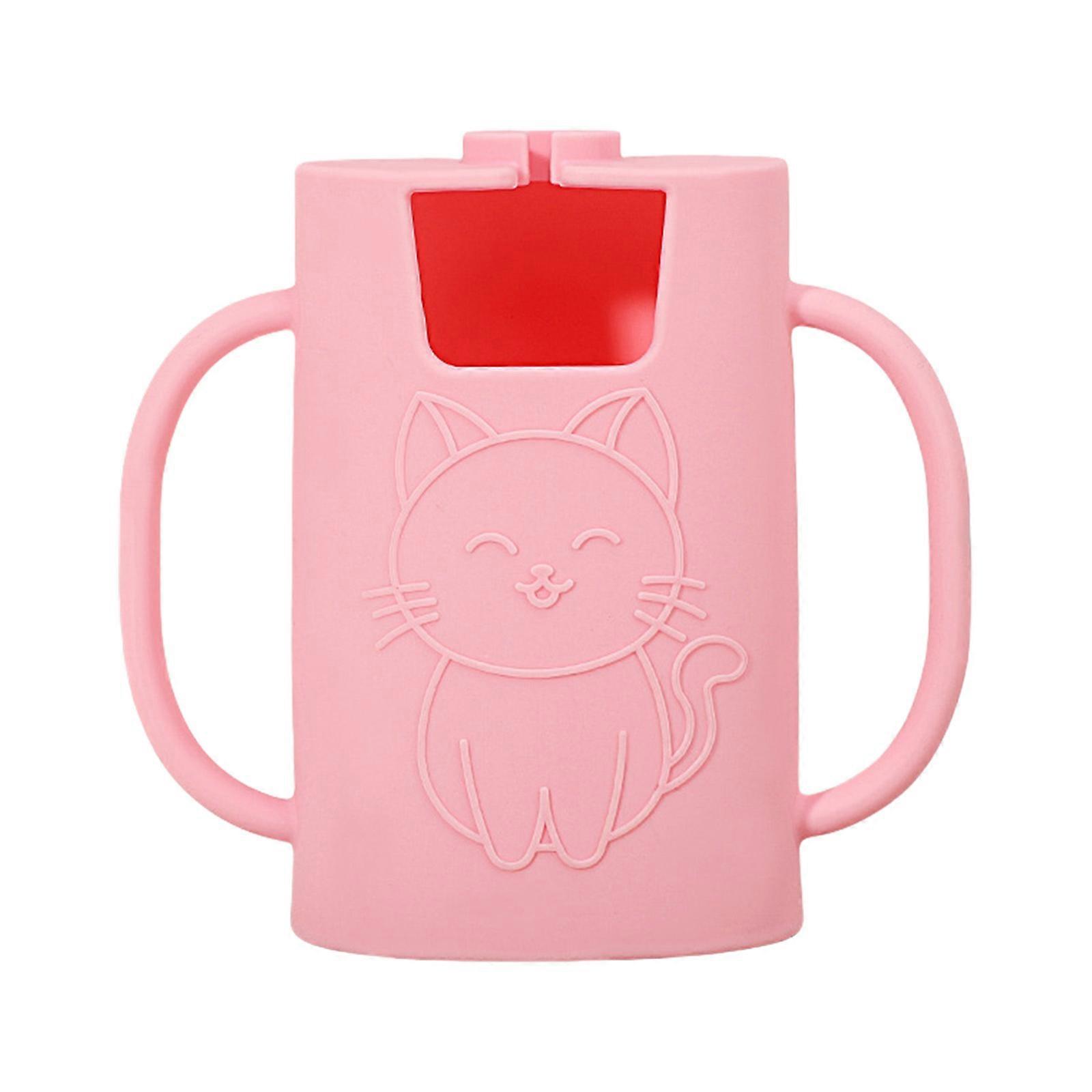 Toddler Friendly Silicone Pouch Holder Wear Resistant Bag Sleeve Keeps Puree Box Secure and Comfortable to Hold Pink