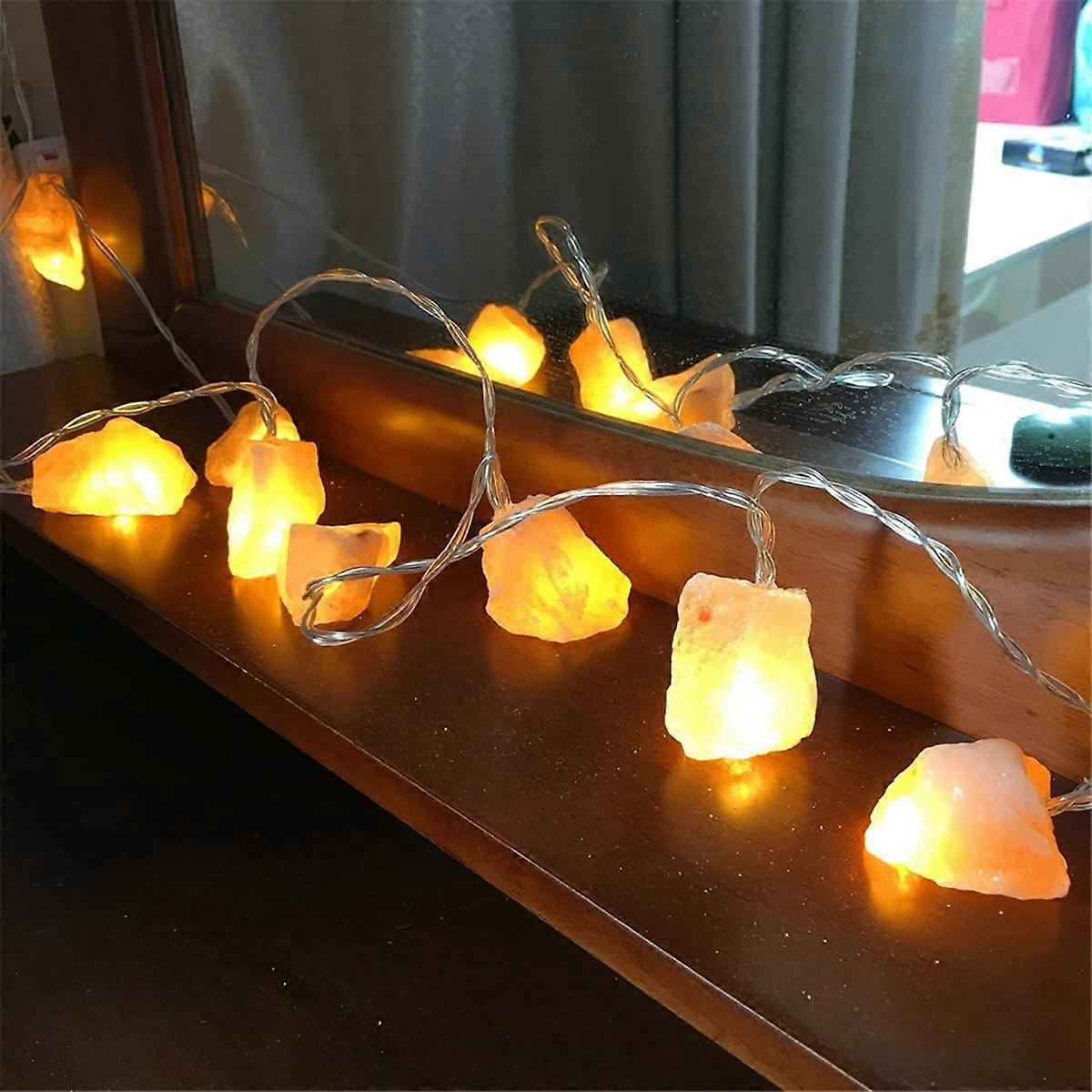 String Lights Battery 10 LED Natural Crystal Salt
