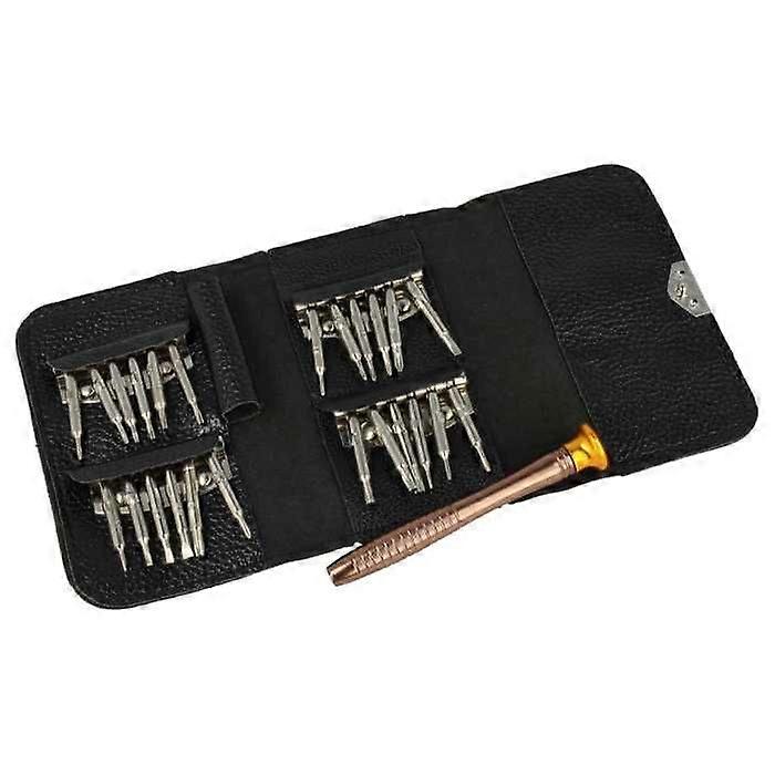 vhbw 25 in 1 screwdriver set for mechanics compatible with iPhone, telephone, glasses, computer, etc. - with case