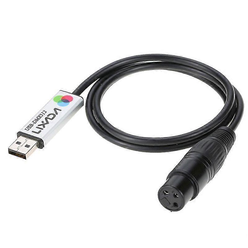 Lixada USB to DMX Interface Adapter LED DMX512 Computer PC Stage Lighting Controller Dimmer