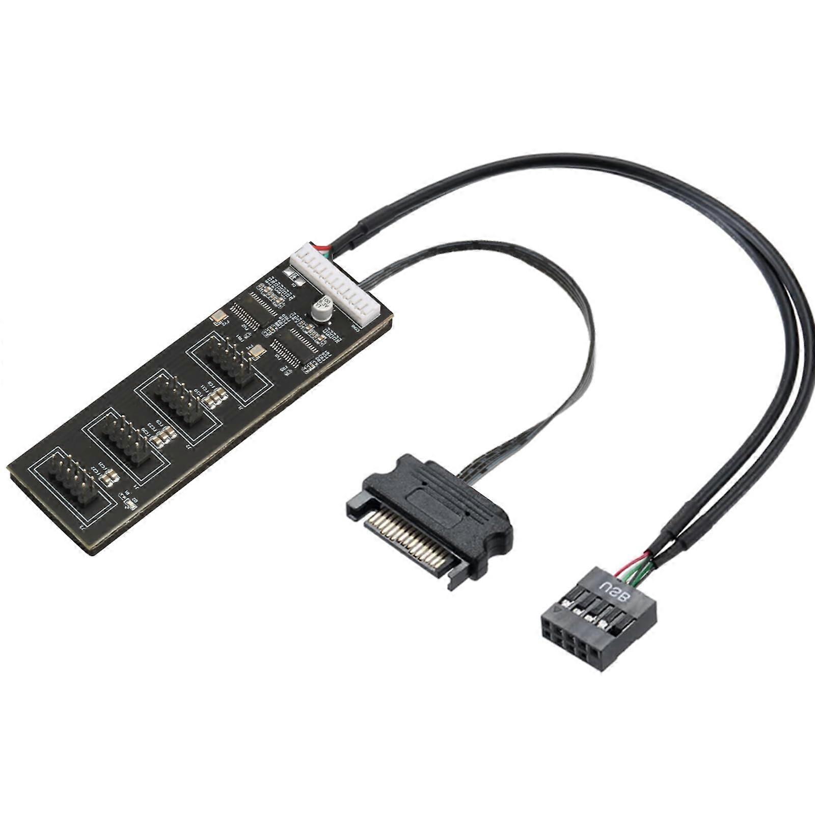 1 USB Hub 9Pin Internal 4 Ports For CPU And WiFi Receiver 9Pin USB Header 4-Port Hub For Motherboard