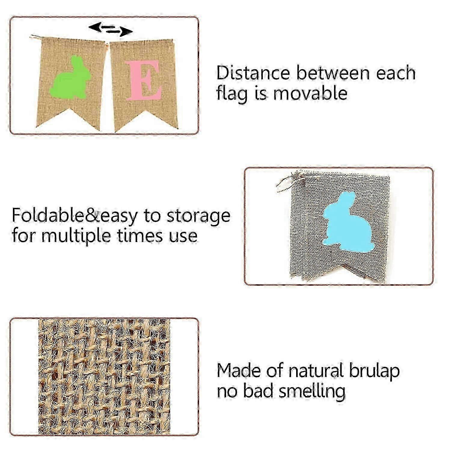 Happy Easter Banner Easter Burlap Banner Easter Bunny Bunting