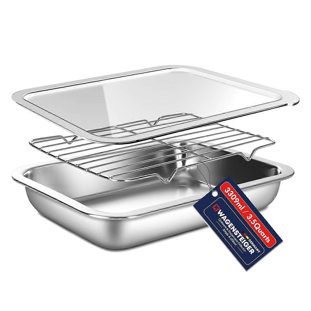 1 Set Stainless Steel Food Container Prep for Buffet Party