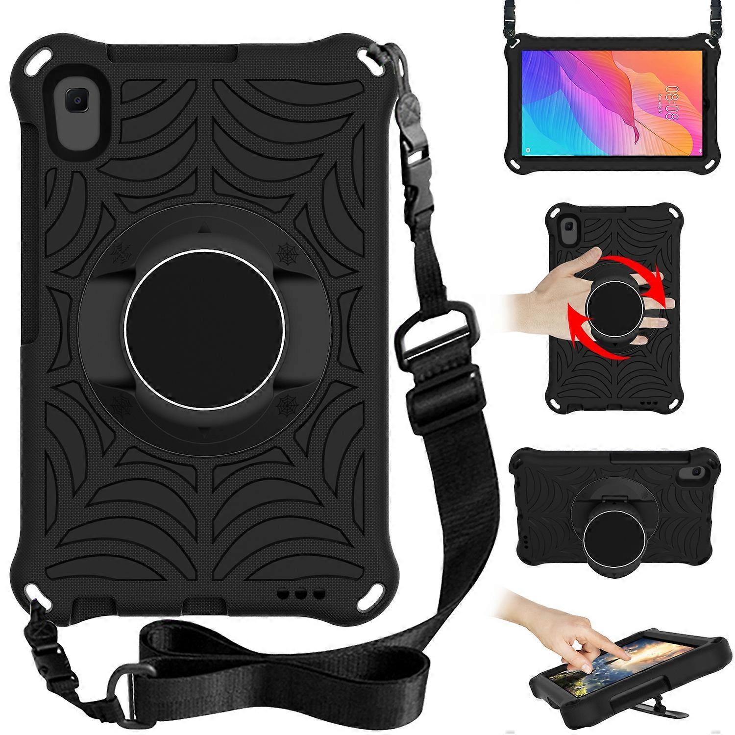 Per Huawei MatePad T 8 8.0 pollici Spider King EVA Custodia protettiva con tracolla regolabile e supporto (nero)