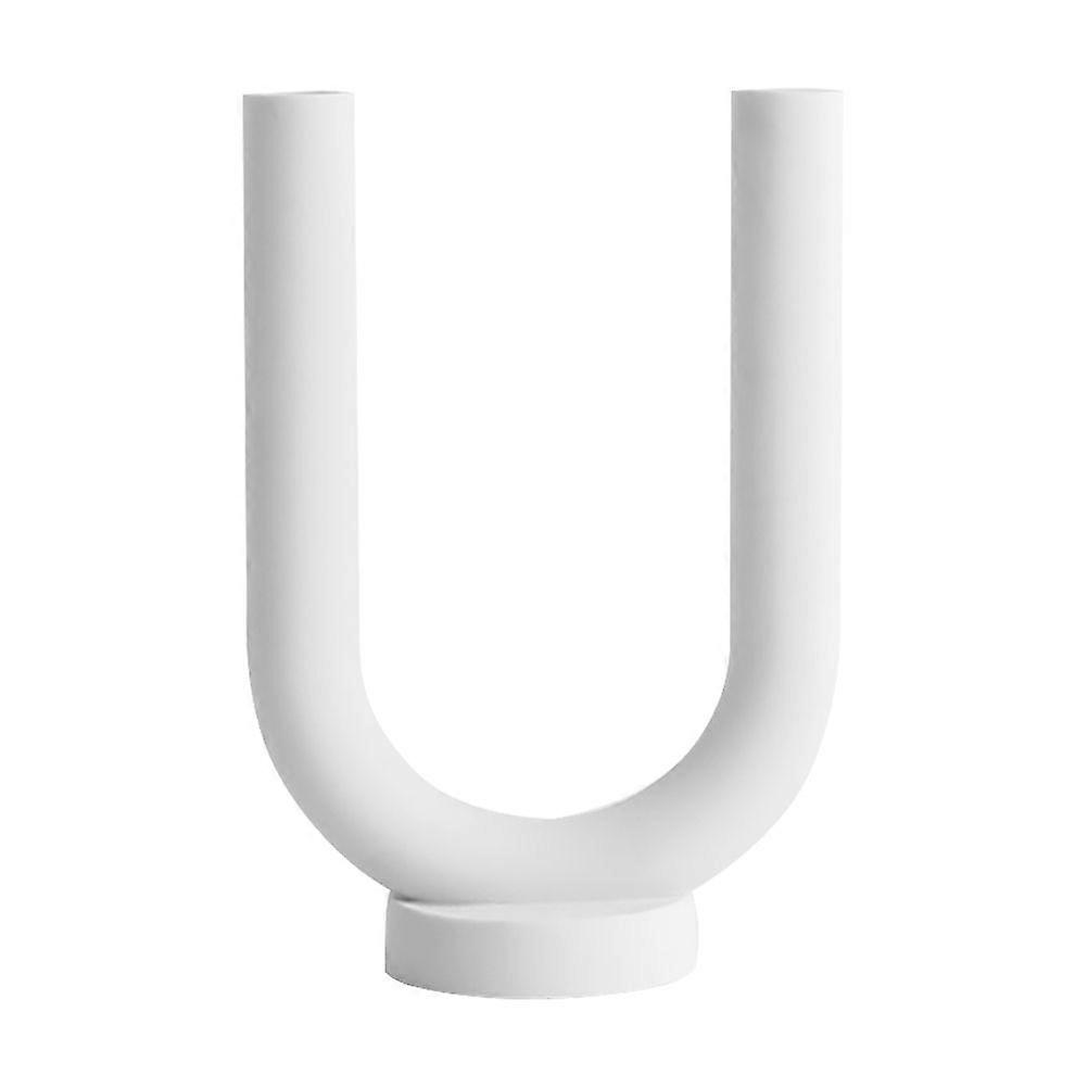 1pc Candlelight Dinner Candlestick Nordic Candleholder Ceramic Candlestick White