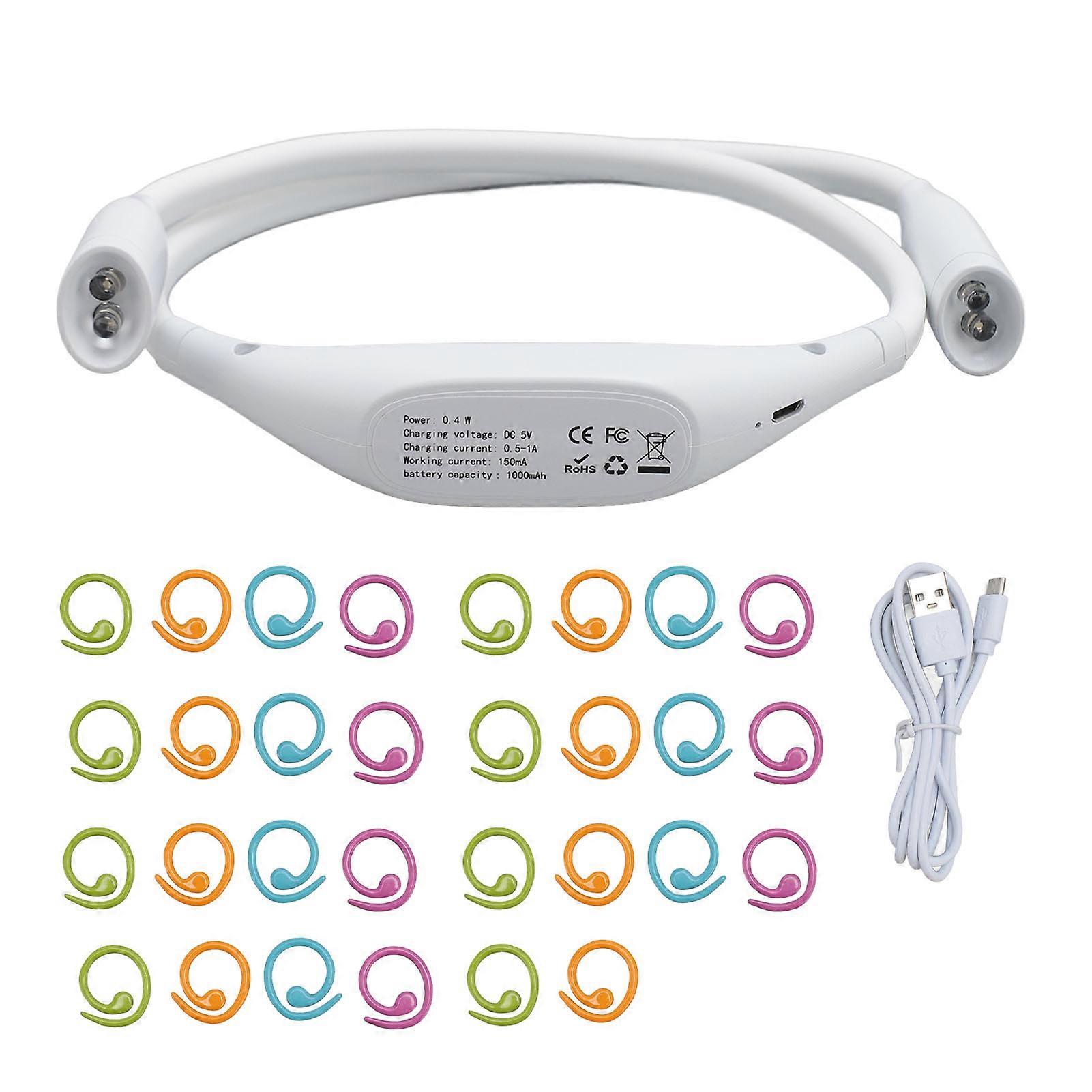 LED Neck Reading Light Professional Rechargeable 360 Degree Adjustable Crocheting Light for Reading Knitting Camping Repairing