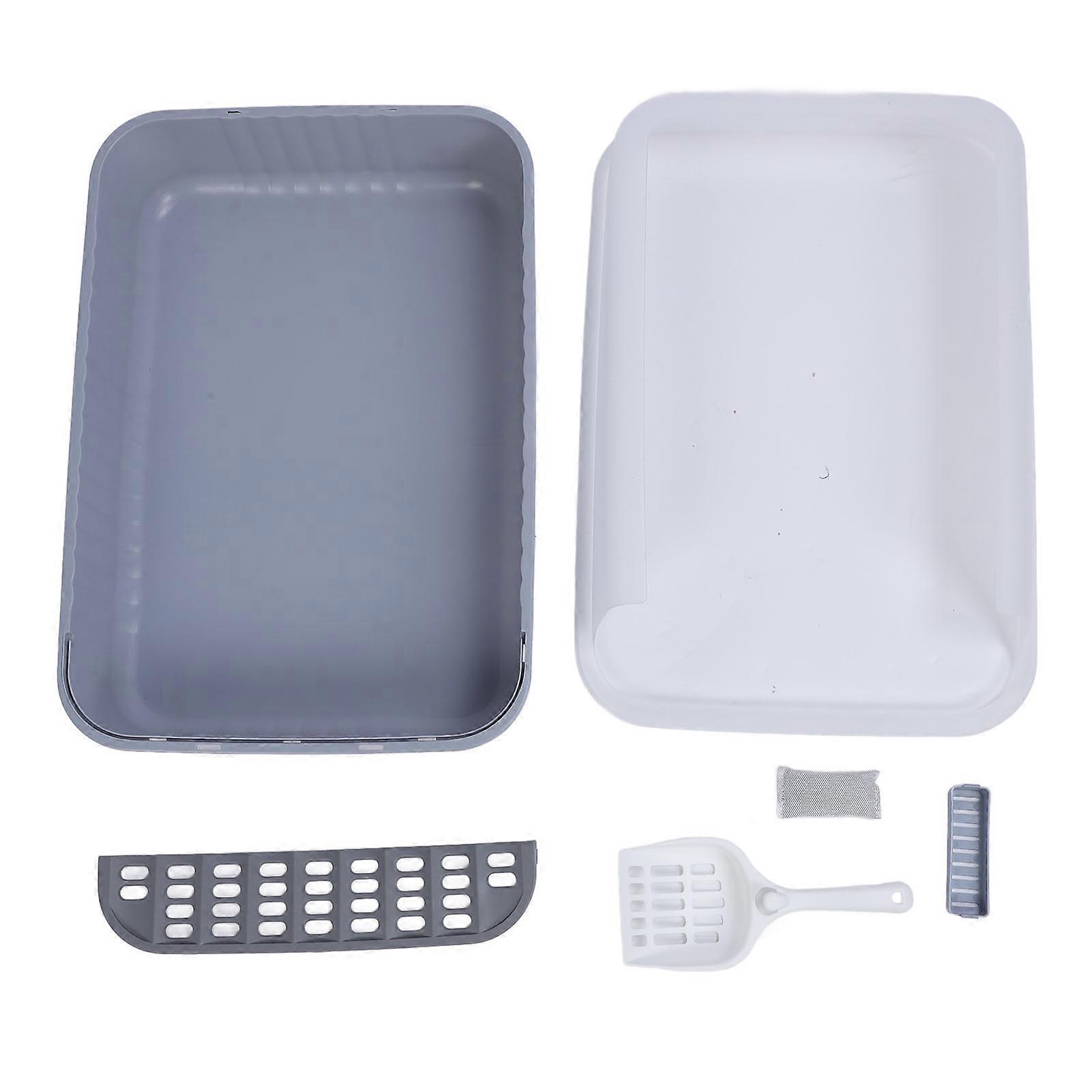 Large Cat with Scoop Splash Proof Open Top Easy To Clean Semi Enclosed Cat Litter Box for Kittens